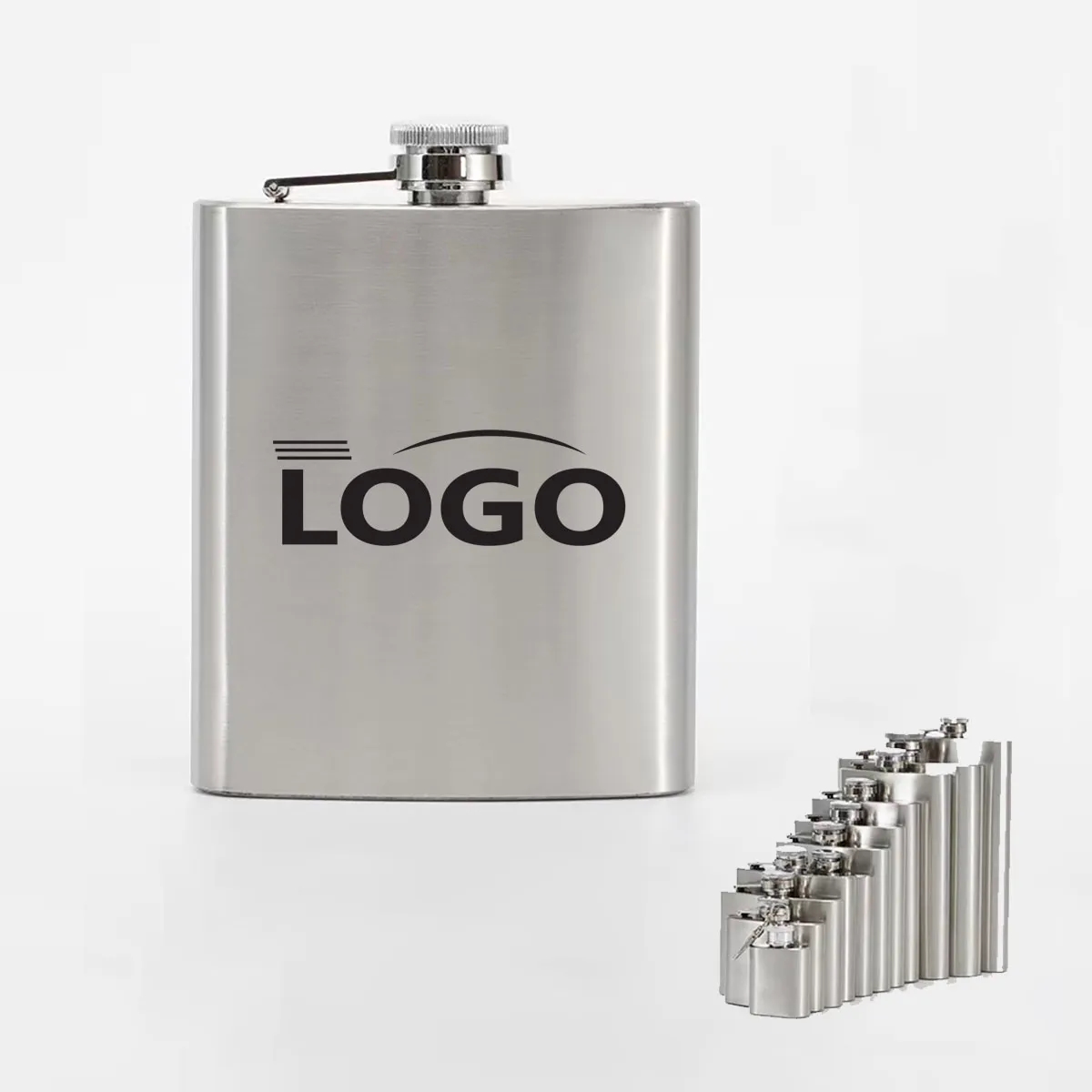 8oz Stainless Steel Hip Flask, custom water bottle with logo imprint 7