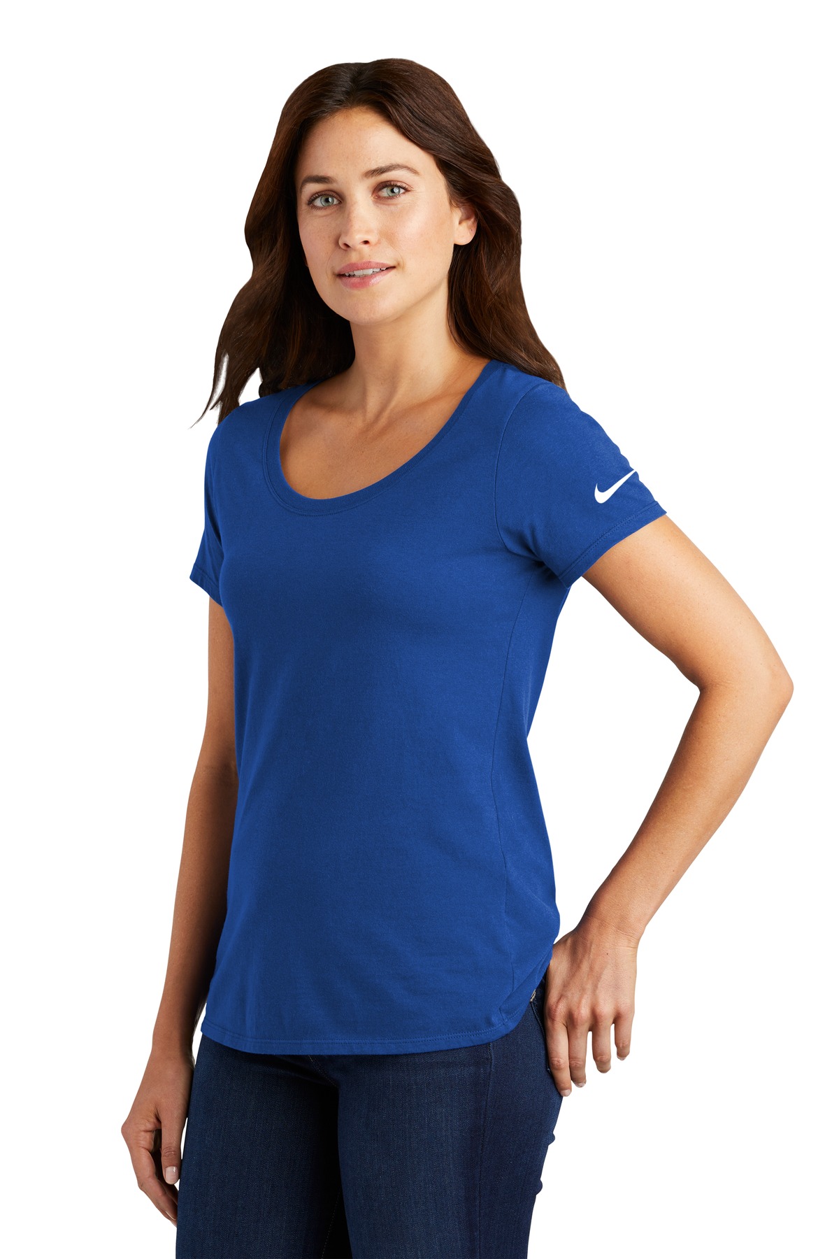 Nike Women's Dri-FIT Cotton/Poly Scoop Neck Tee. NKBQ5234 2