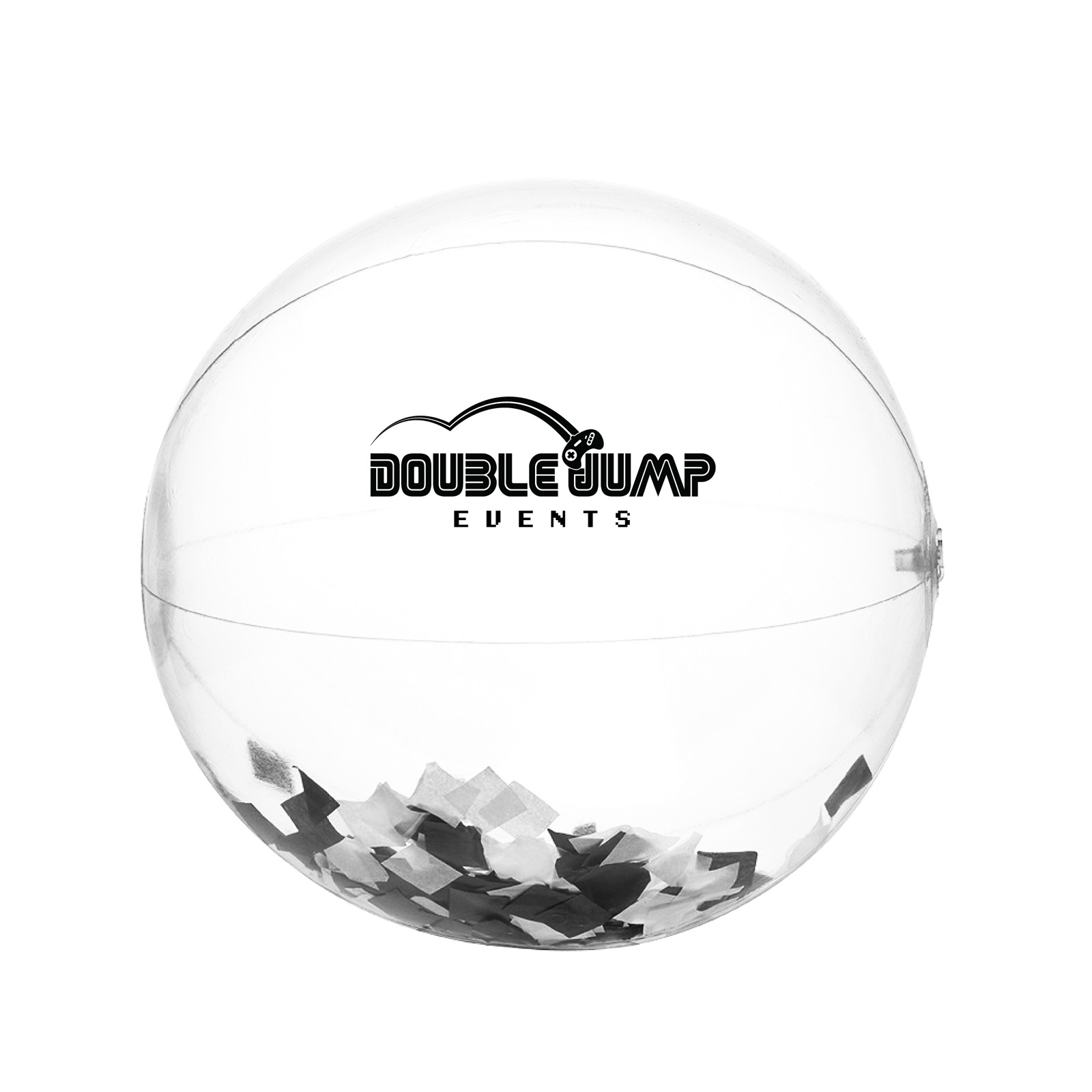 16" Black and White Confetti filled Beach Ball 5