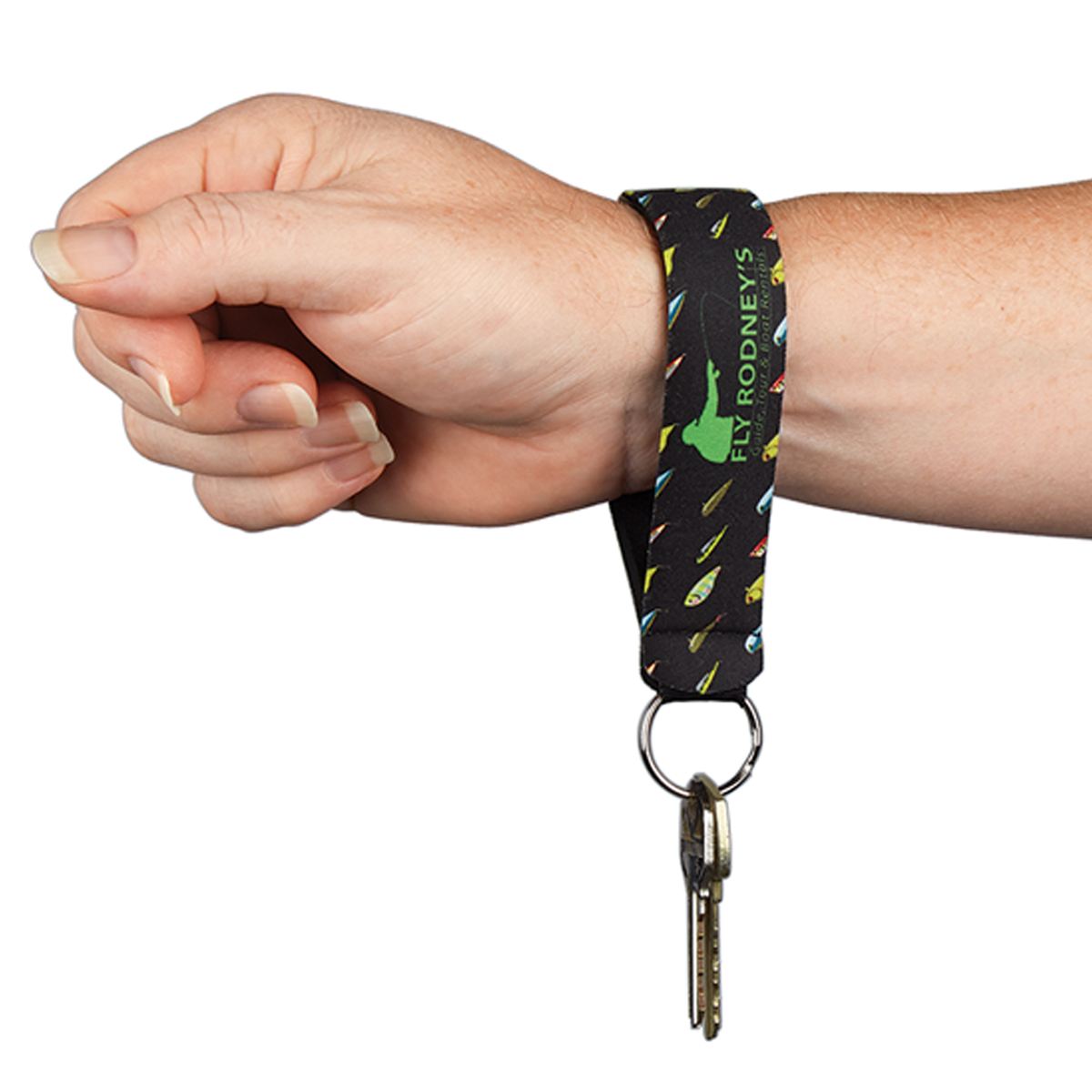 Neoprene Wristband With Key Ring 1