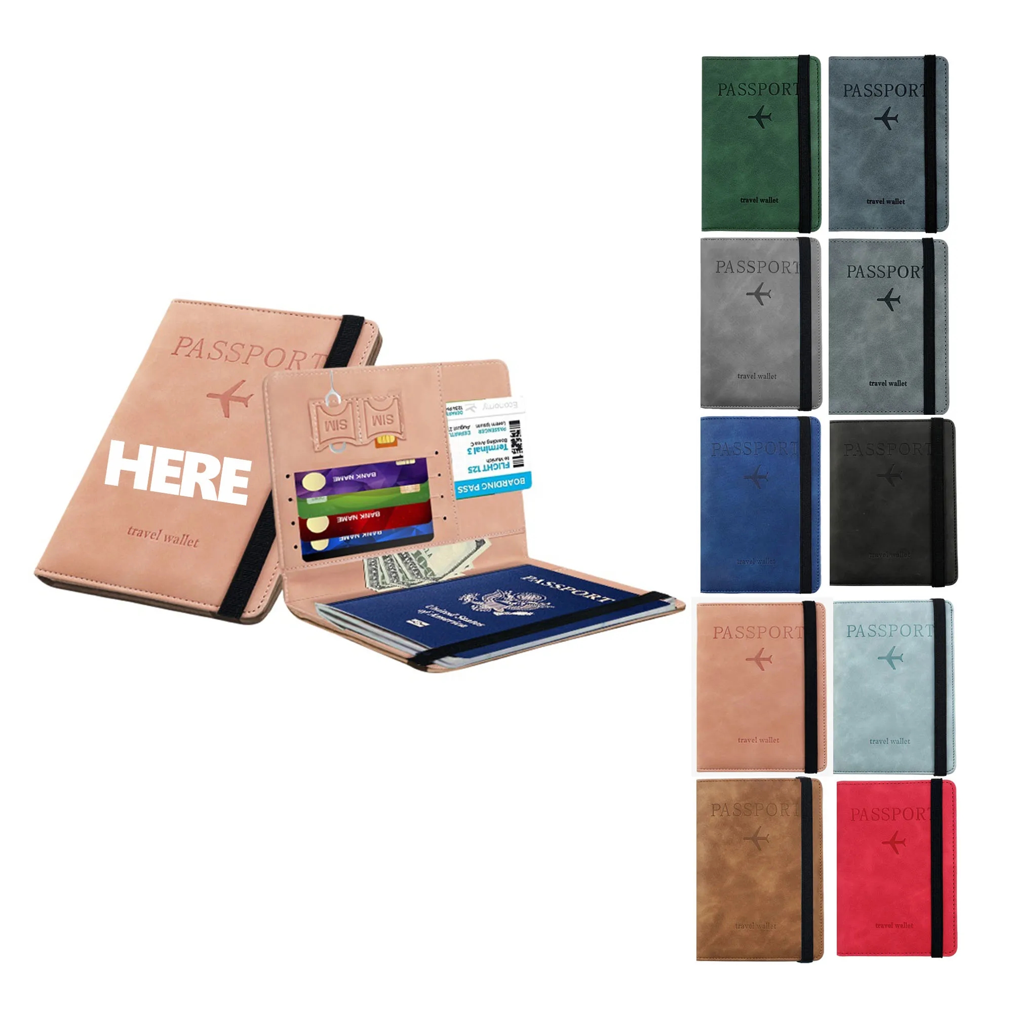 Passport Card Wallet with Strap