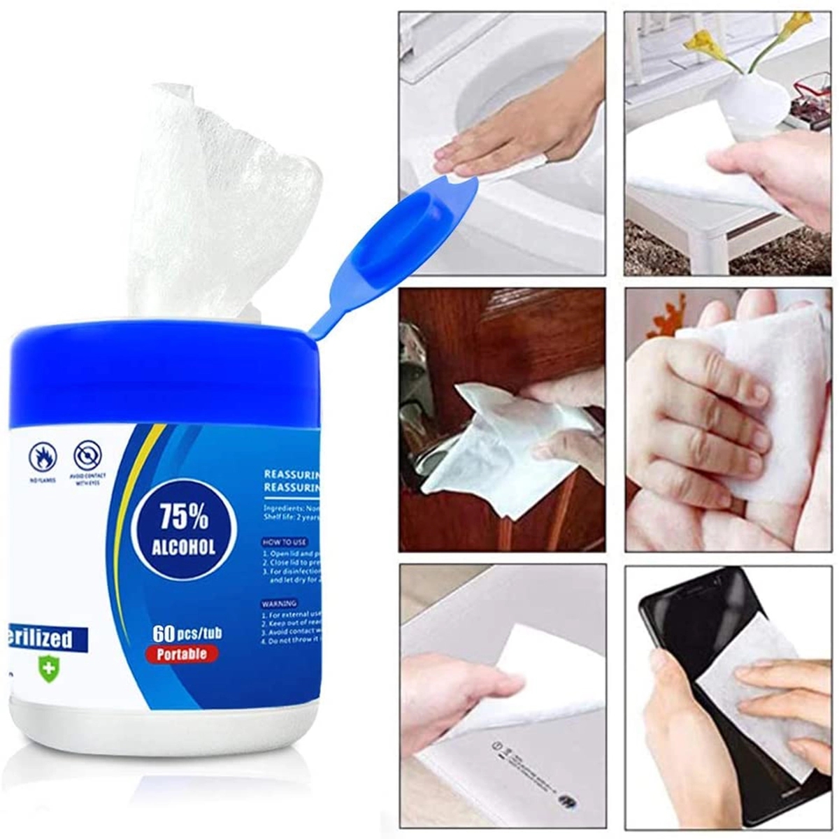 Disposable Alcohol Disinfecting Wipes In Bottle 2