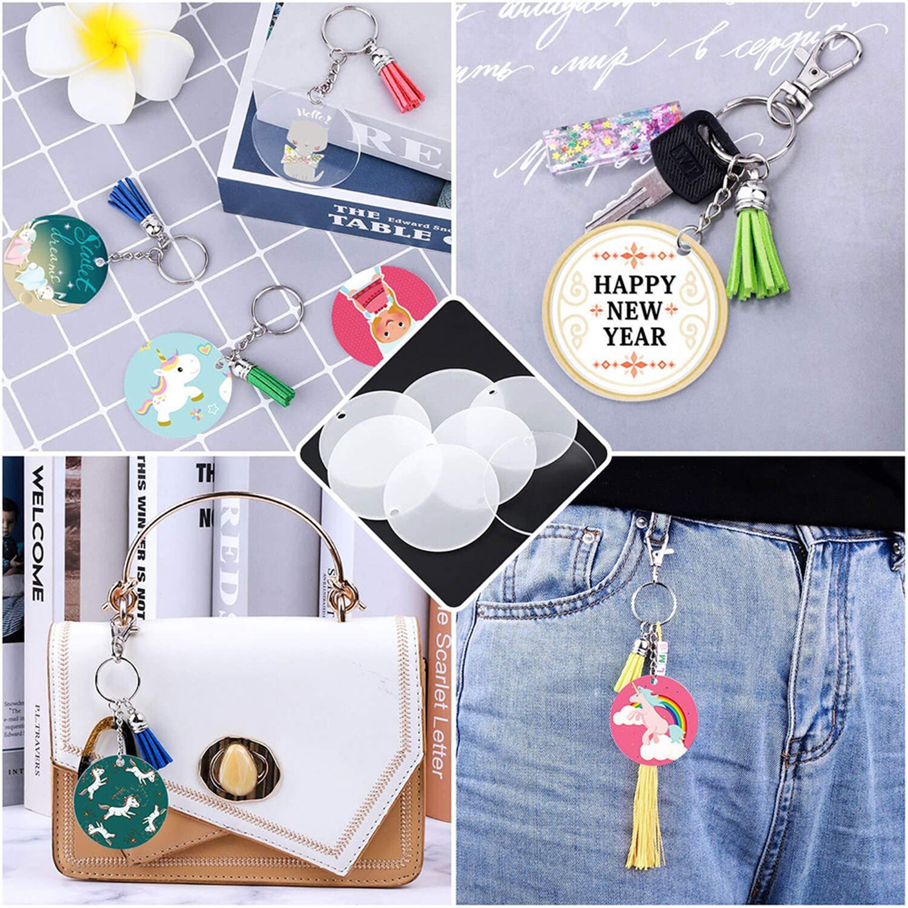 120Pcs Acrylic Keychain Blanks For Vinyl Kit 3