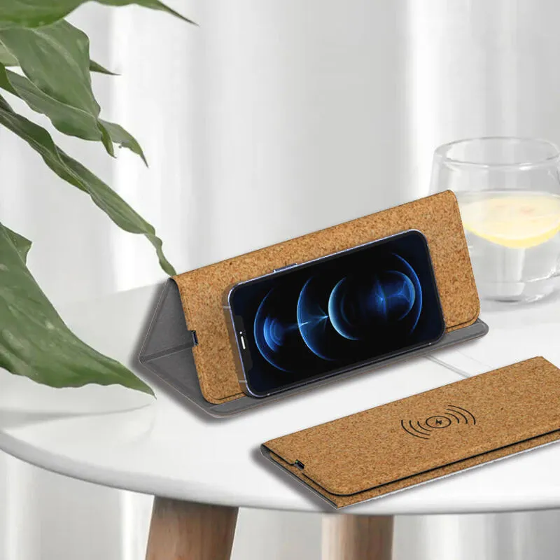 Eco-friendly Cork mouse pad with wireless charger foldable 6