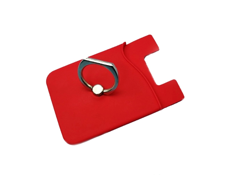 Silicone cell phone wallet card with Ring Grip 2