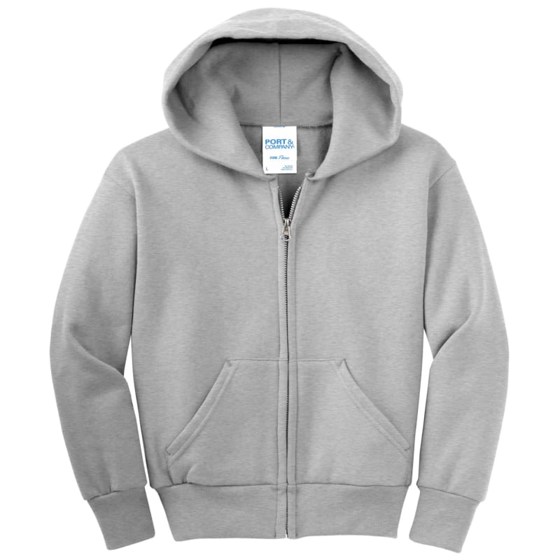 Port & Company - Youth Core Fleece Full-Zip Hooded Sweatshirt. 90