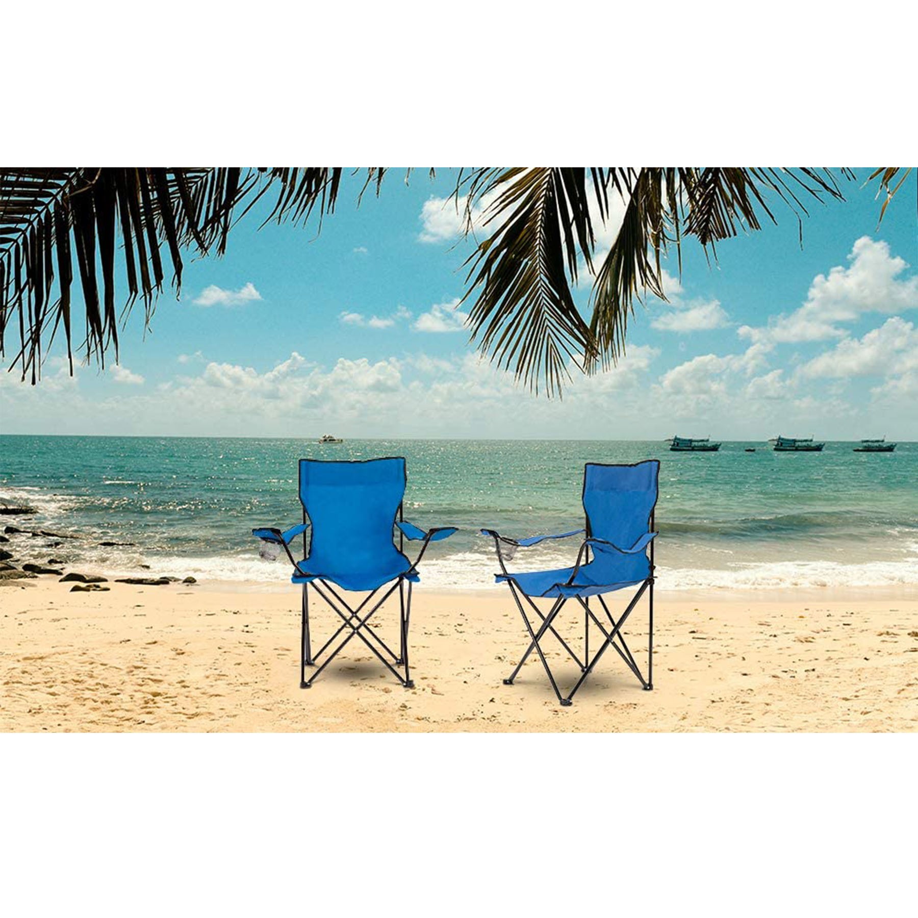 Oxford Cloth Plus Steel Folding Chair With Carrying Bag 3