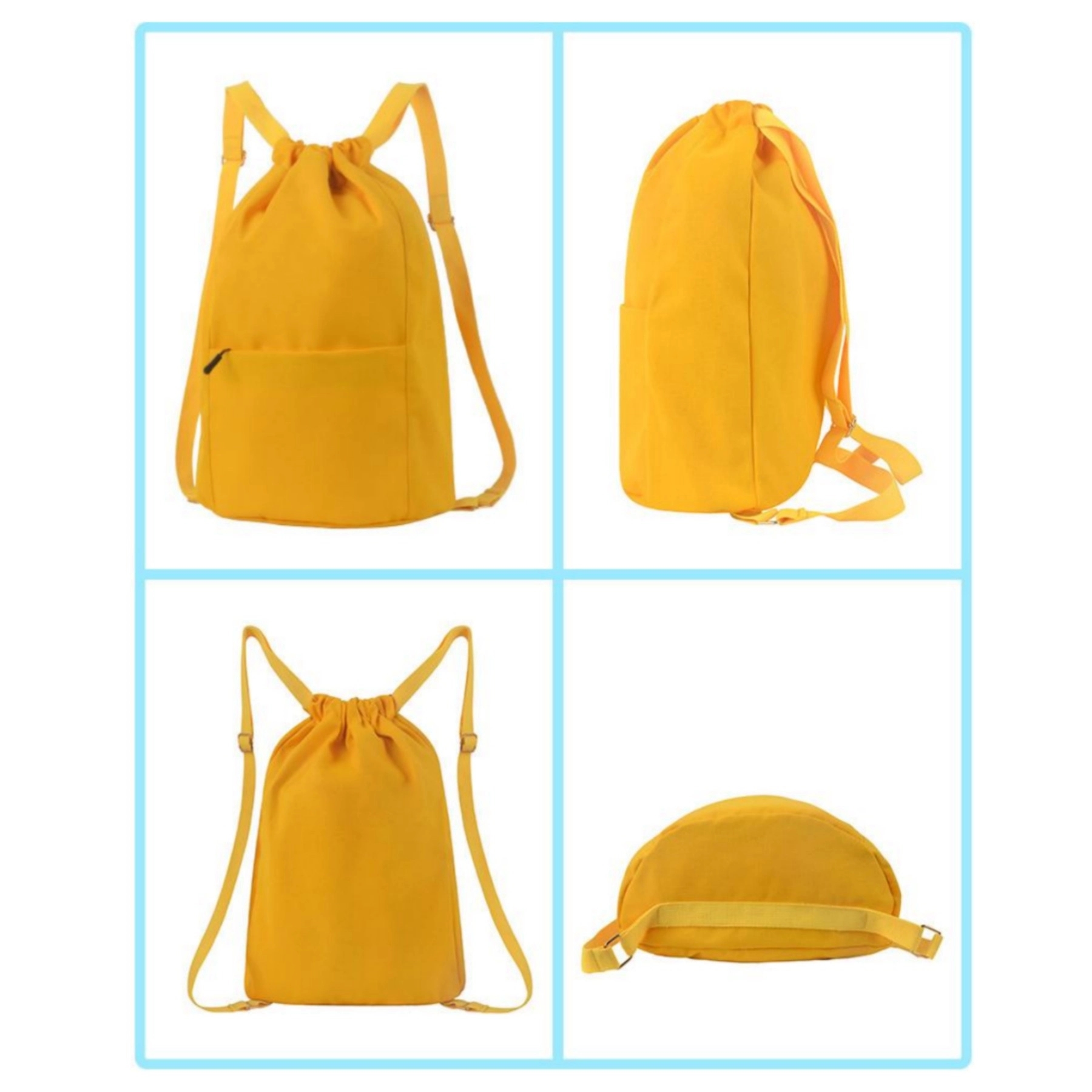 Canvas backpacks with Adjustable Strap&Zipper Pocket 3