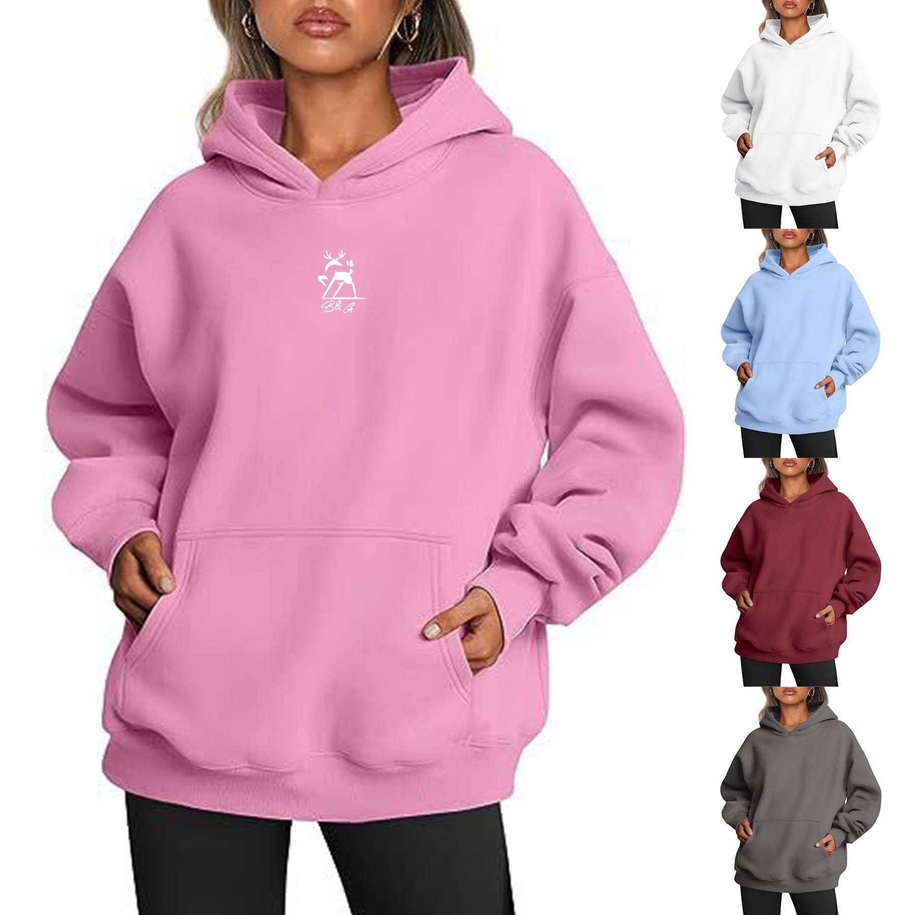 Womens Oversized Hoodies Fleece Sweatshirts Long Sleeve