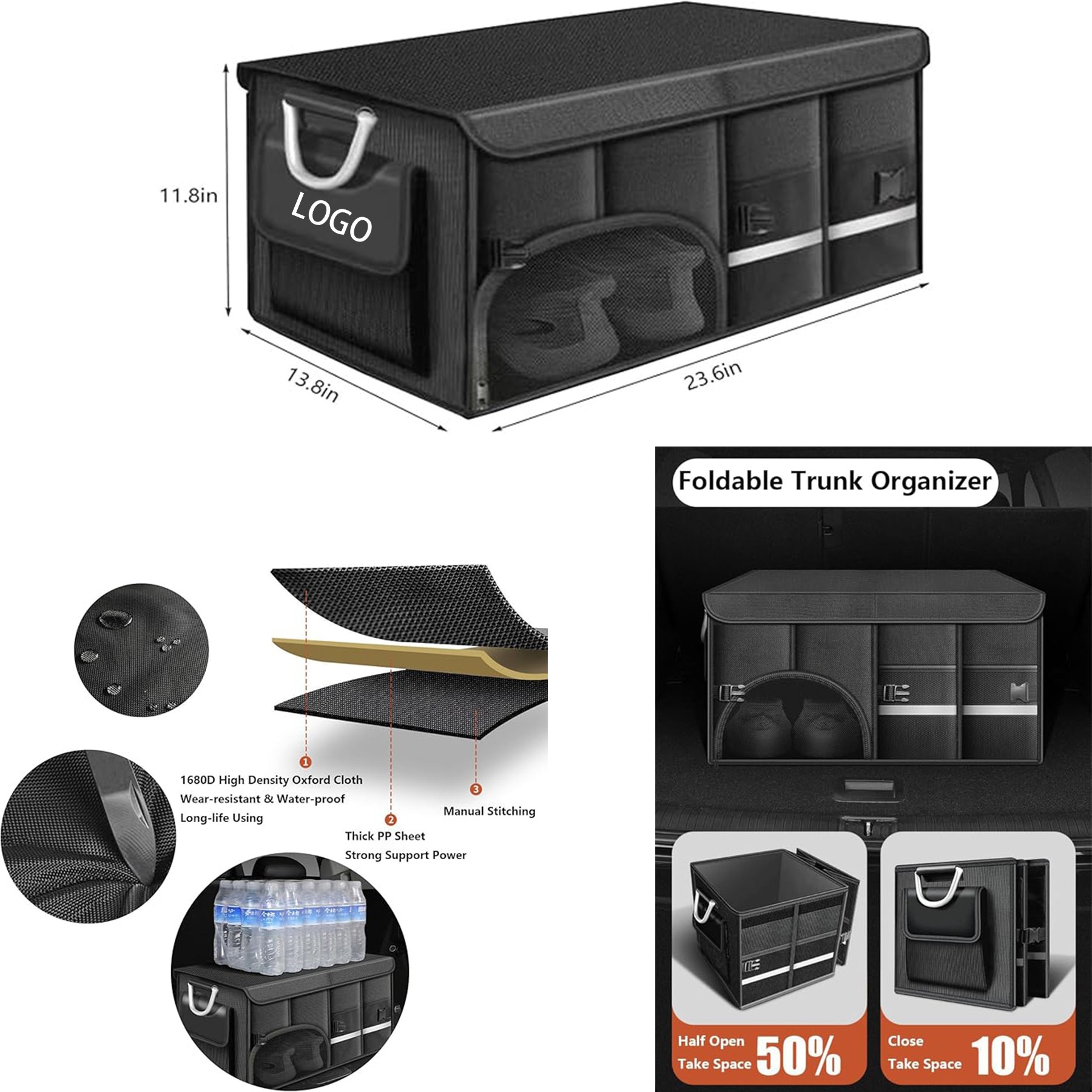 Collapsible Multi Compartment Car Organizer 2