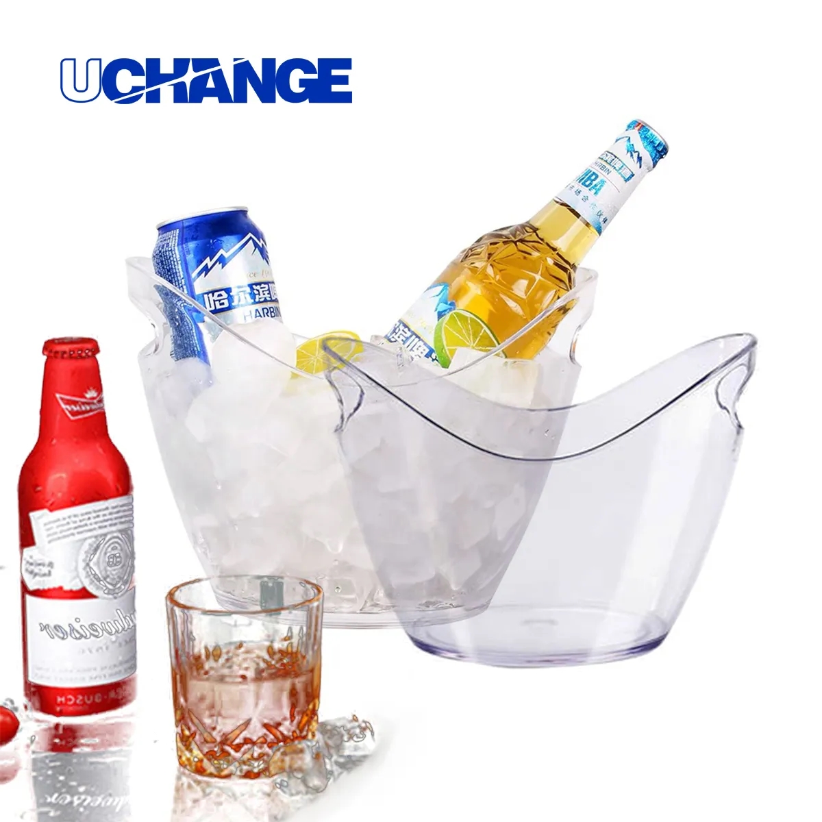 9L Clear Acrylic Ice Bucket with Handles 6