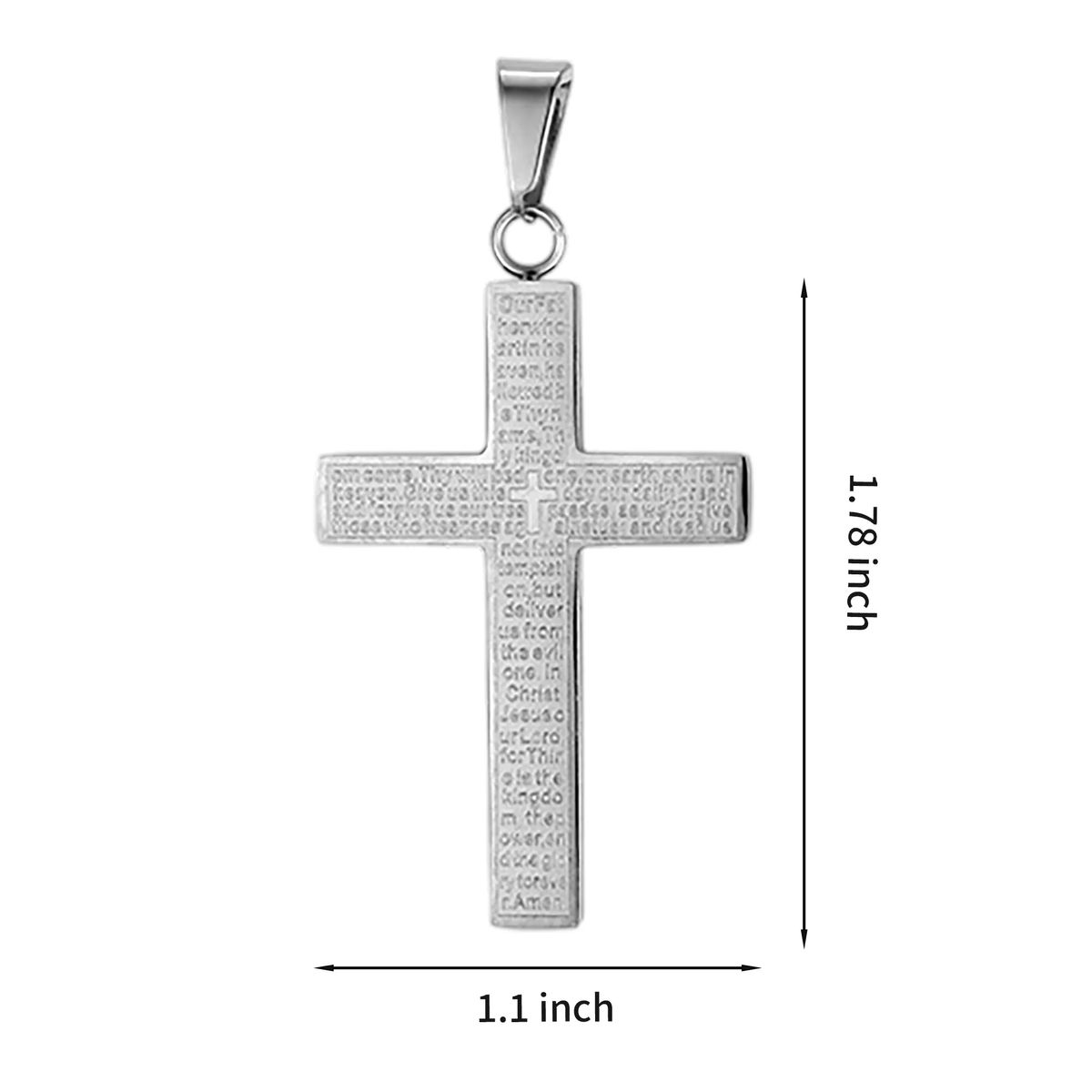 Durable Steel Cross Pendant with Chain for Gifts 5