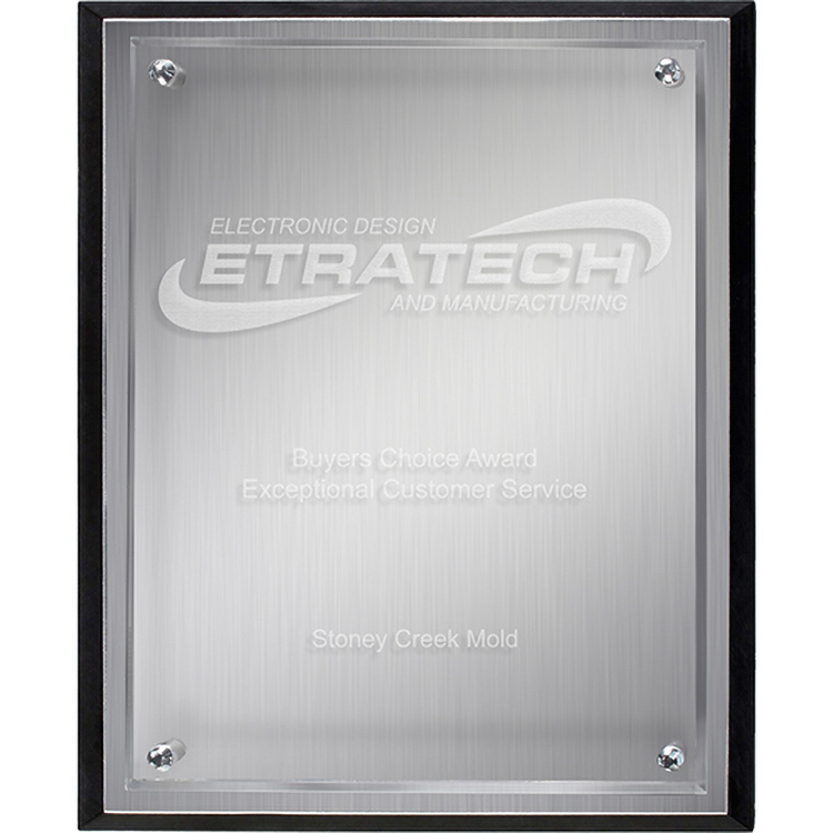 Alumo Tech Silver Rectangle Plaque (8"x 10"x 1") Laser Engraved