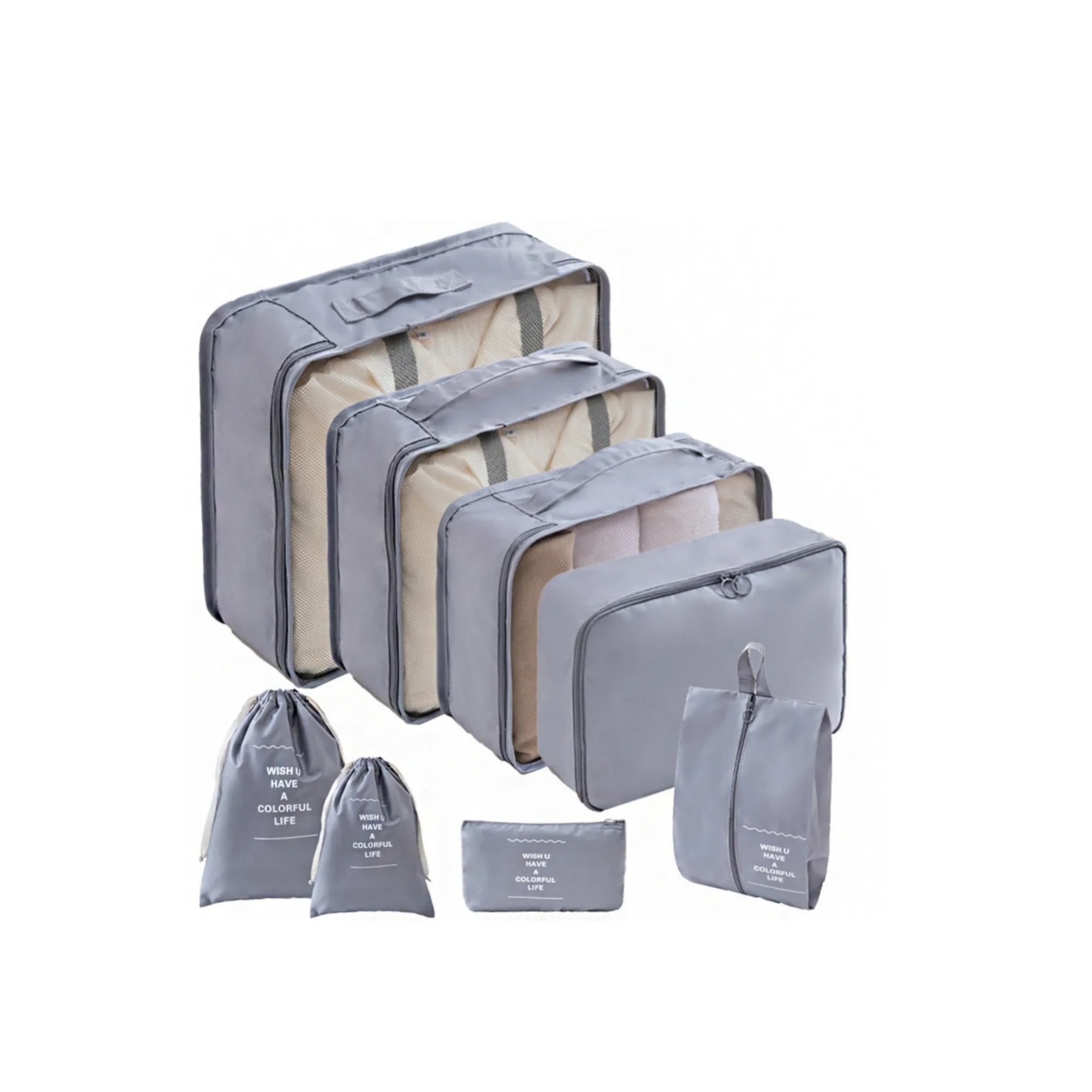 8-Piece Clothing Organizing Cubes 15.7" x 4.3" x 11.8" 7