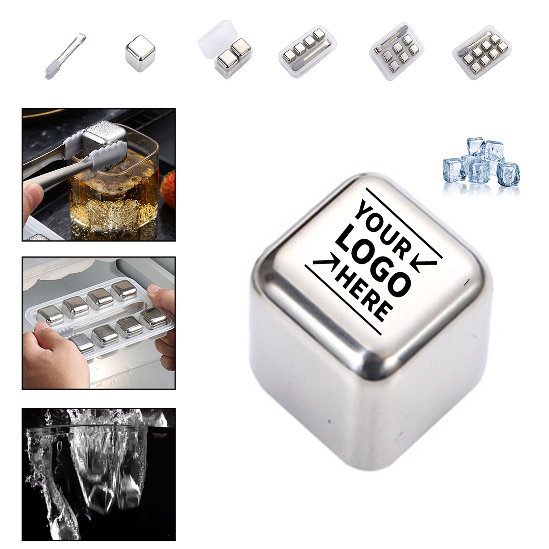 Stainless Steel Ice Cube Set 2