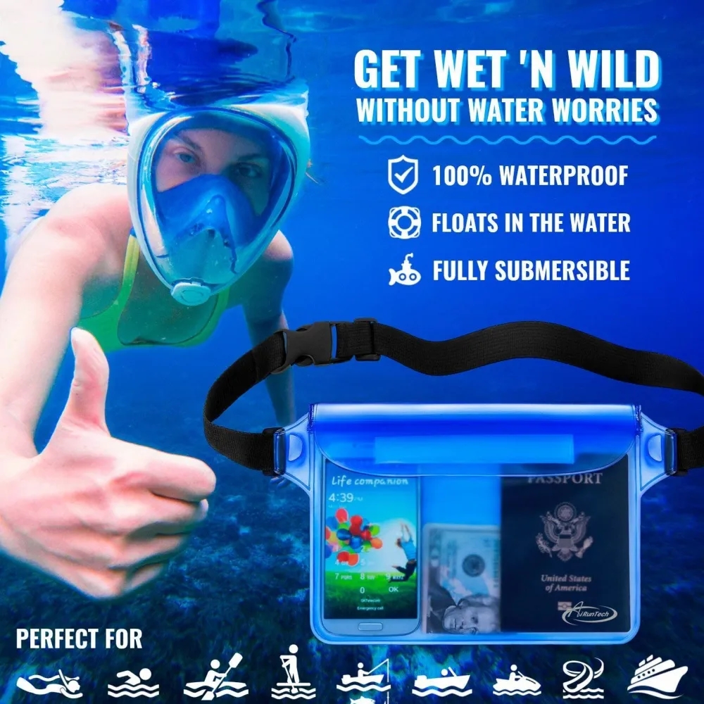 IPX8 Waterproof Phone Pouch with Waist Strap 2