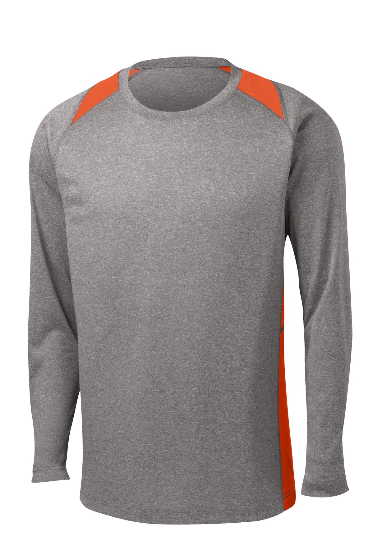 Sport-Tek Long Sleeve Heather Colorblock Contender Tee. ST361LS 92