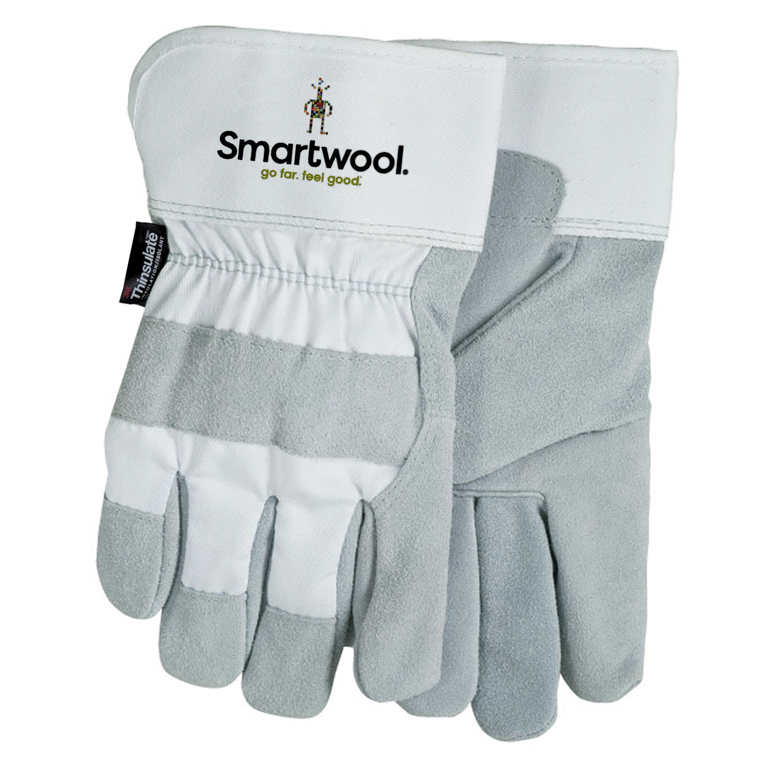 Waterproof White Suede Cowhide Leather Gloves with Oversized DTF