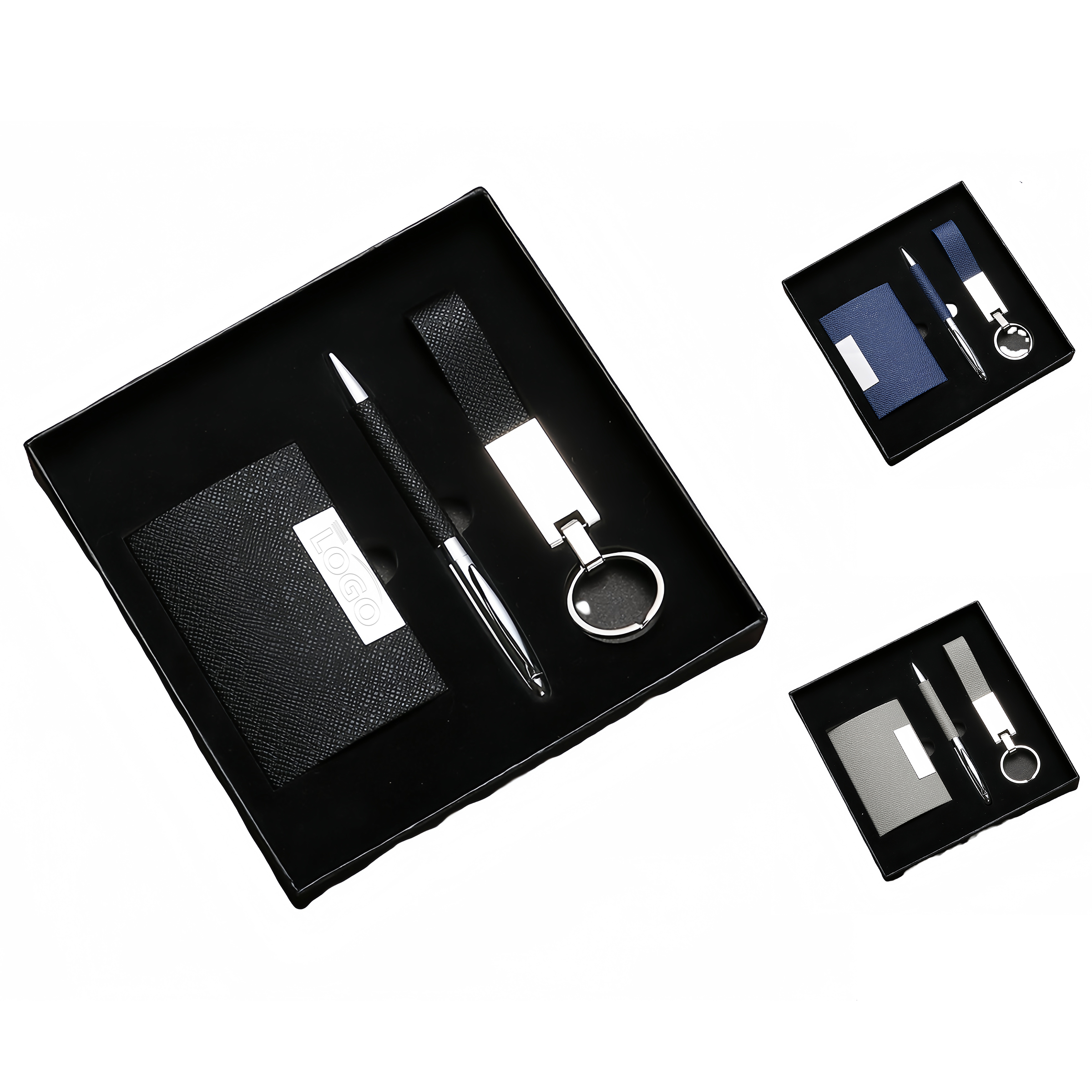 Executive Business Card Holder Set with Keychain & Pen 4