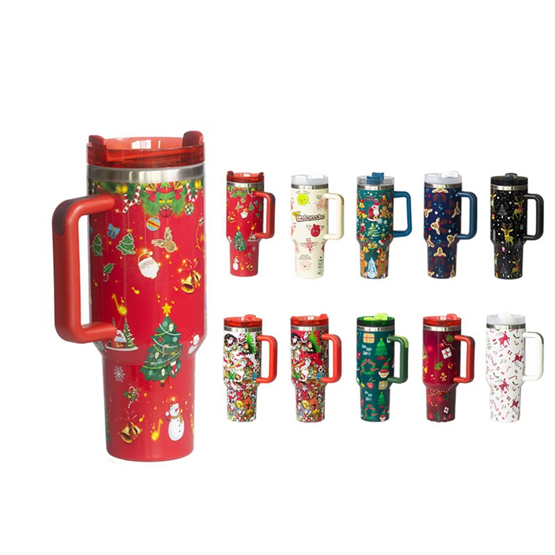 Christmas Theme 40 Oz. Vacuum Tumbler with Lid and Straw 7