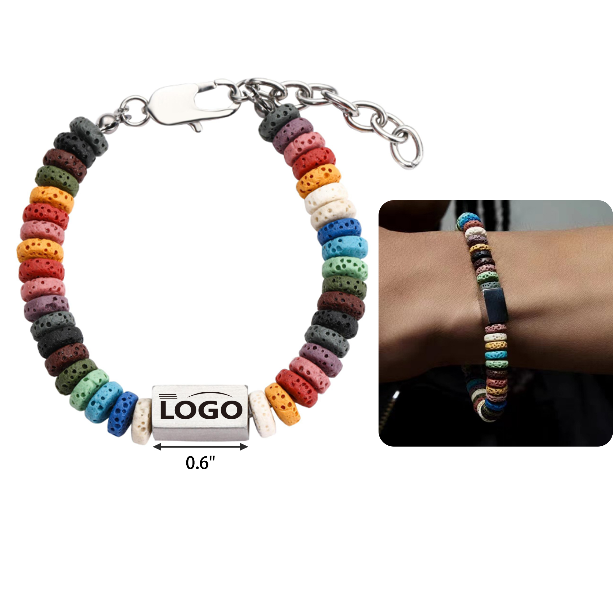 Comfortable Colorful Volcanic Stone Bracelet 2