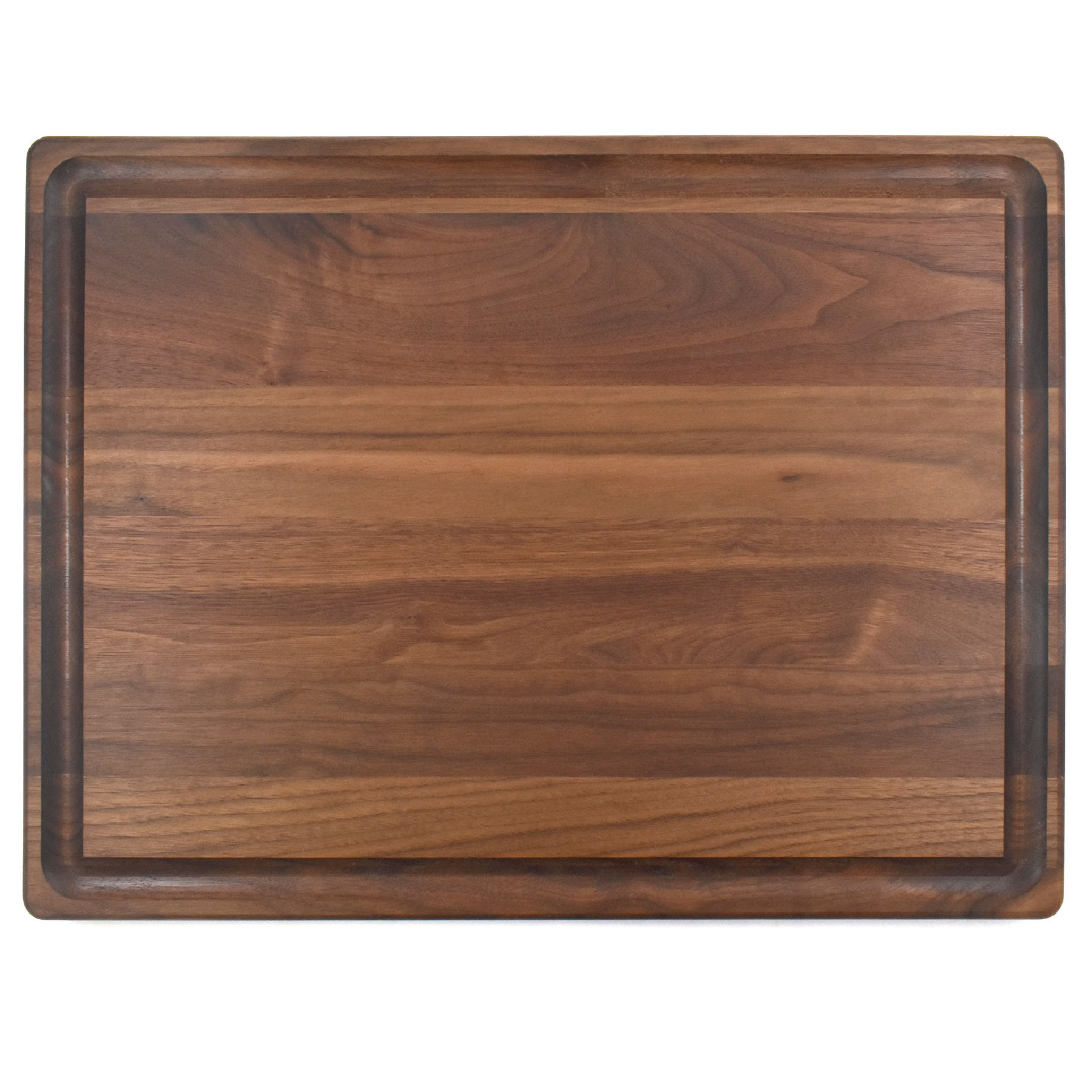 15" x 20" x 1 1/4" Walnut Rectangular Butcher Block with Juice Groove 4