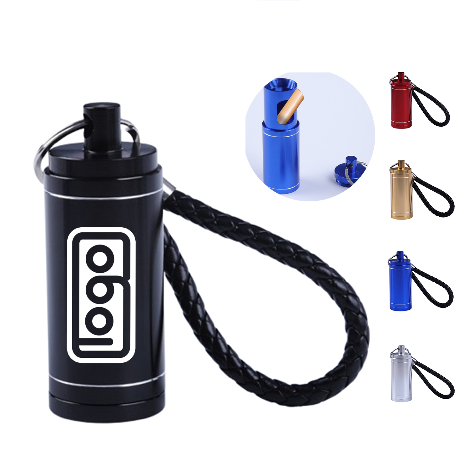 Portable Mini Metal Cylinder Ashtray Keychain 12