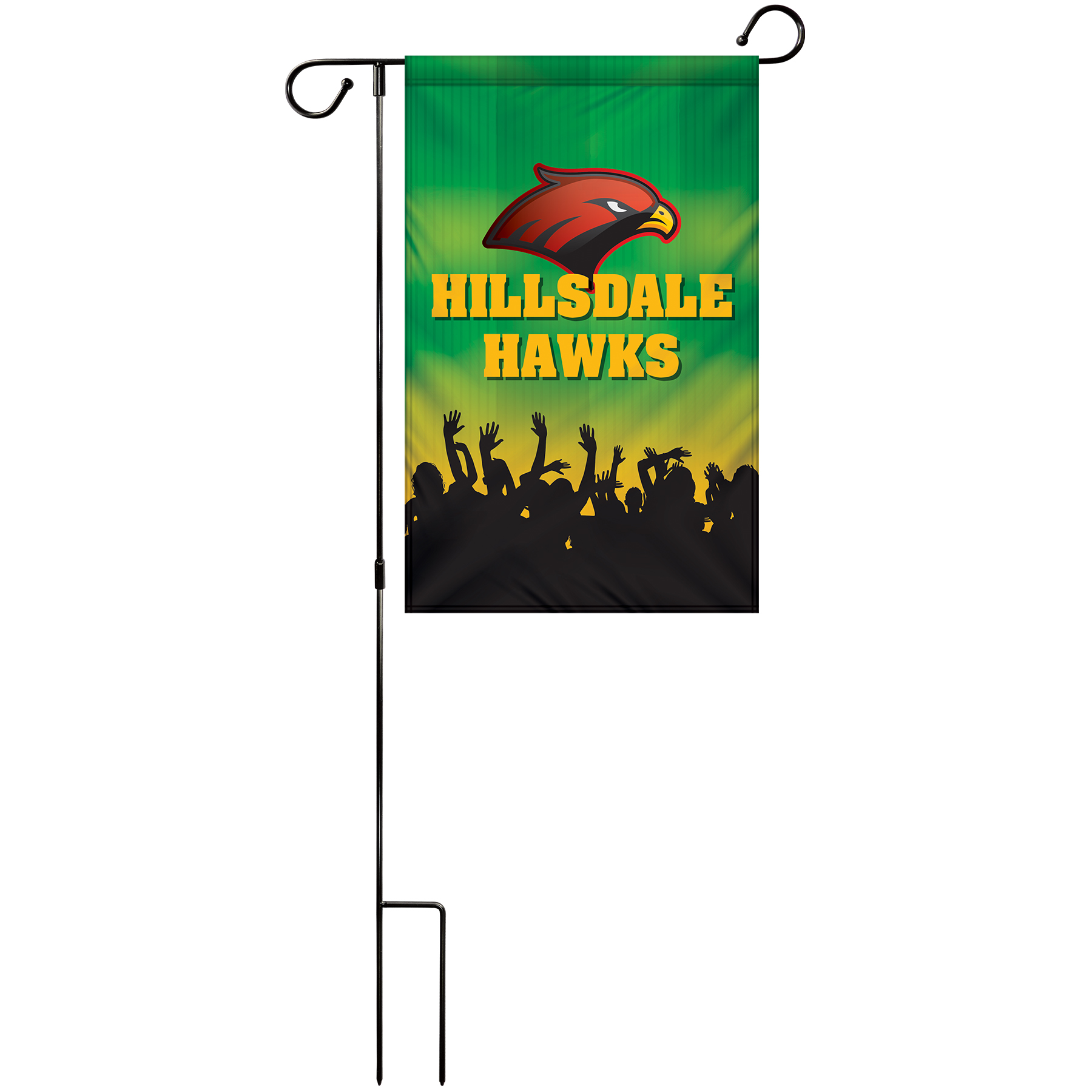 12" x 18" Custom Single Reverse Garden Banner with Hardware 4