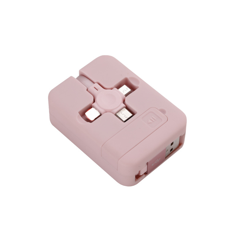 Retractable 3-in-1 USB Data Charger Cable With Phone Stand 2