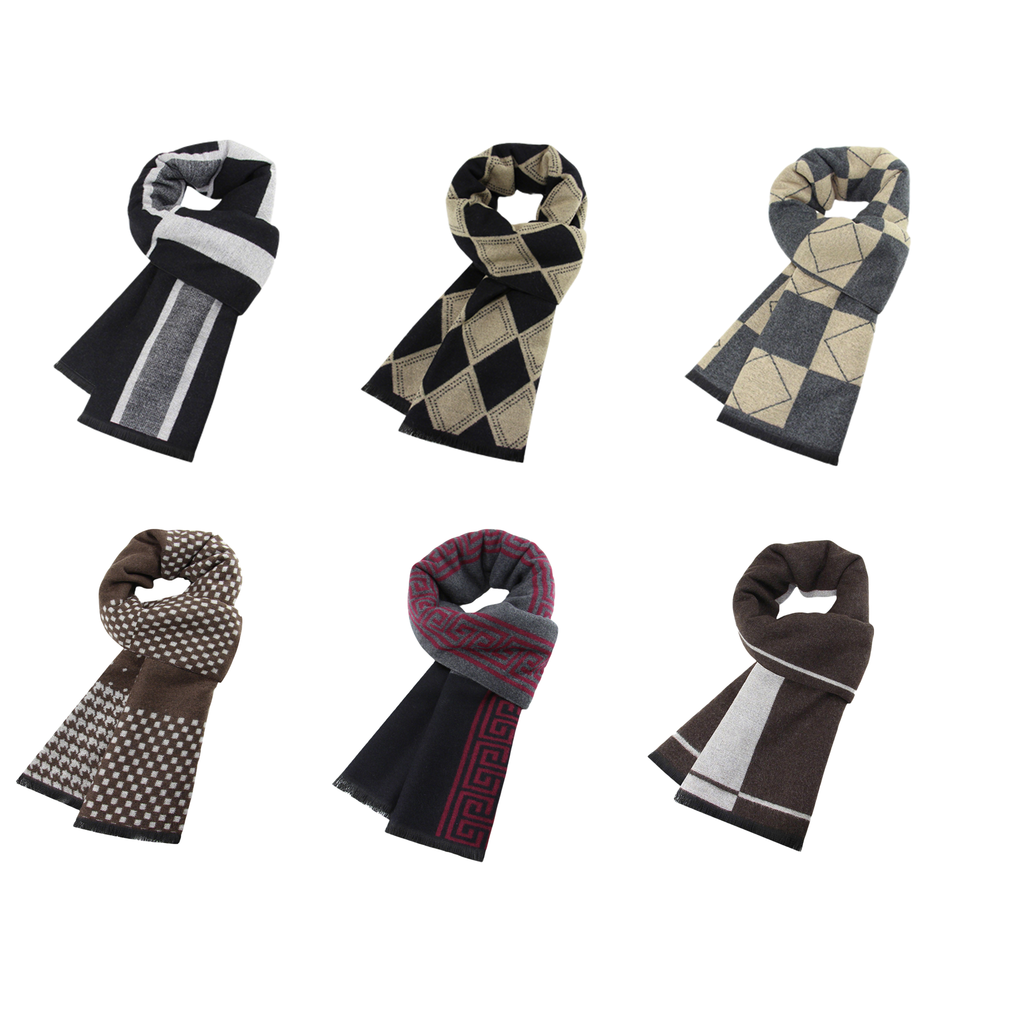 Casual Checked Wool-Blend Scarf 1