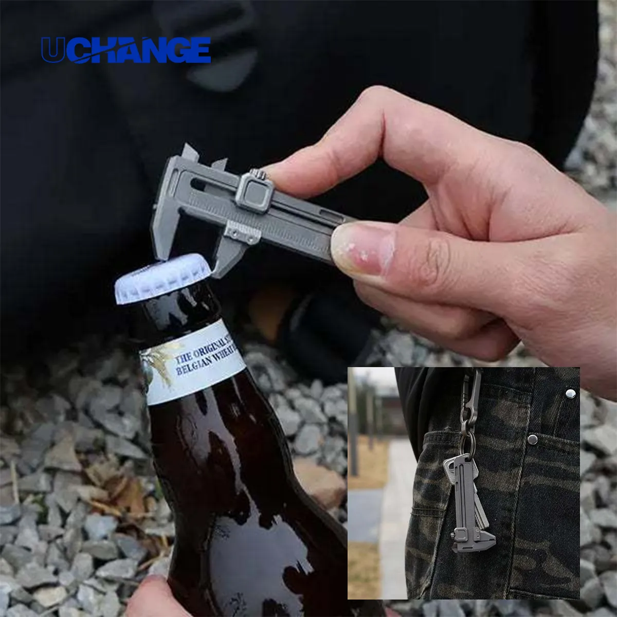 Pocket EDC Mini Caliper Multi-Tool Keychain 3