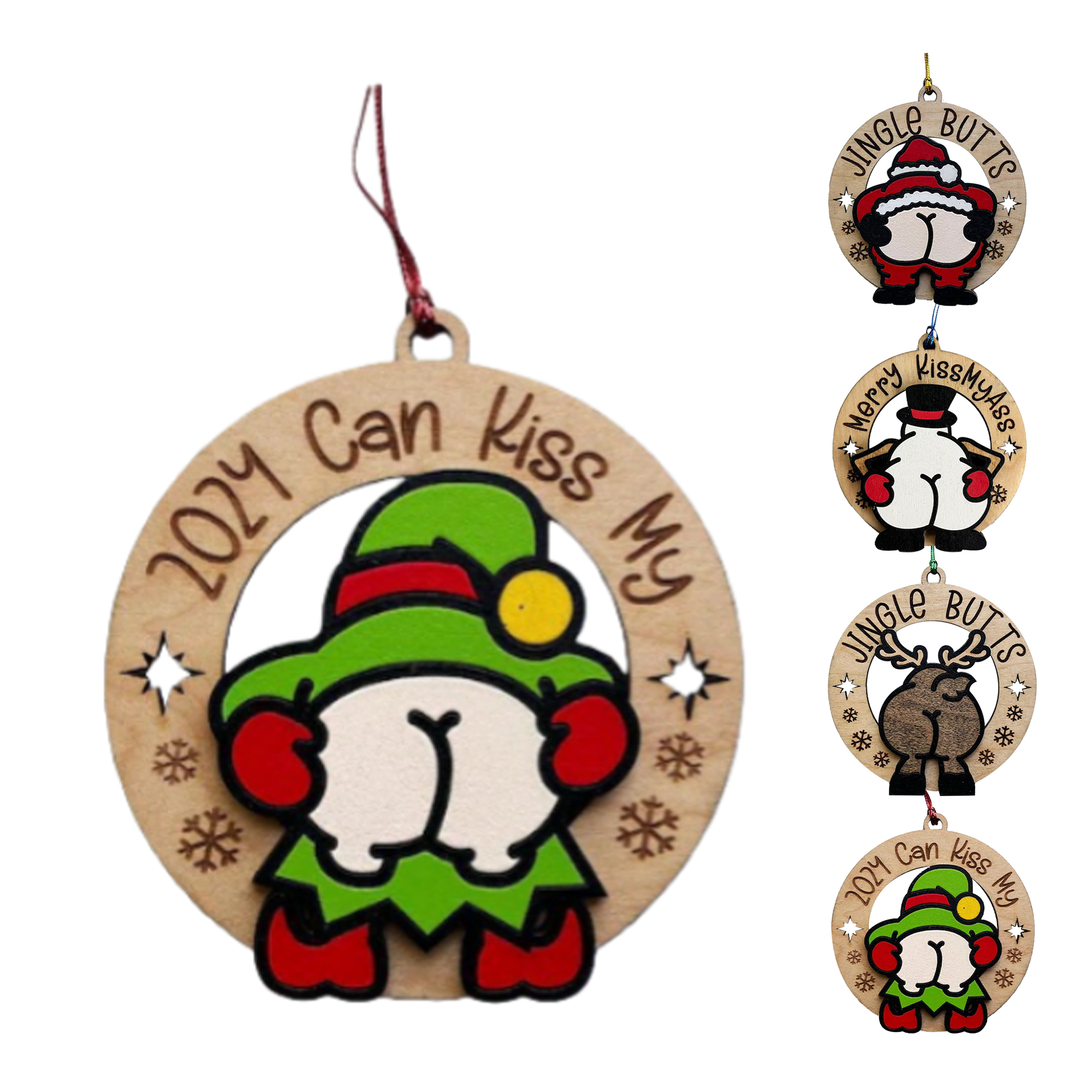 Rustic Wood Holiday Christmas Ornament 1
