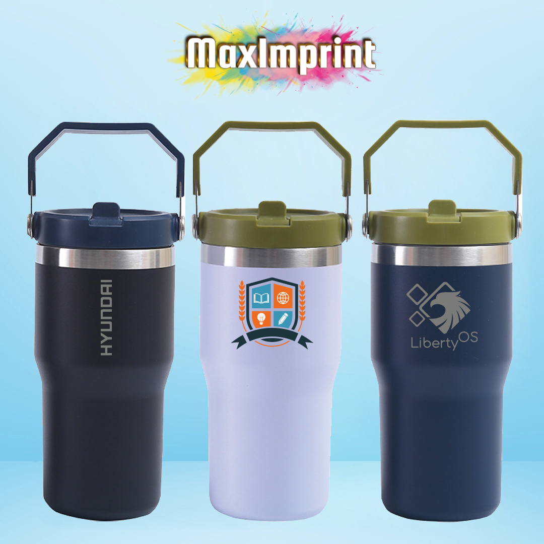 MaxImprint 30oz Stainless Steel Car Tumbler with Handle Full Wrap Full Color Imprint Included 11