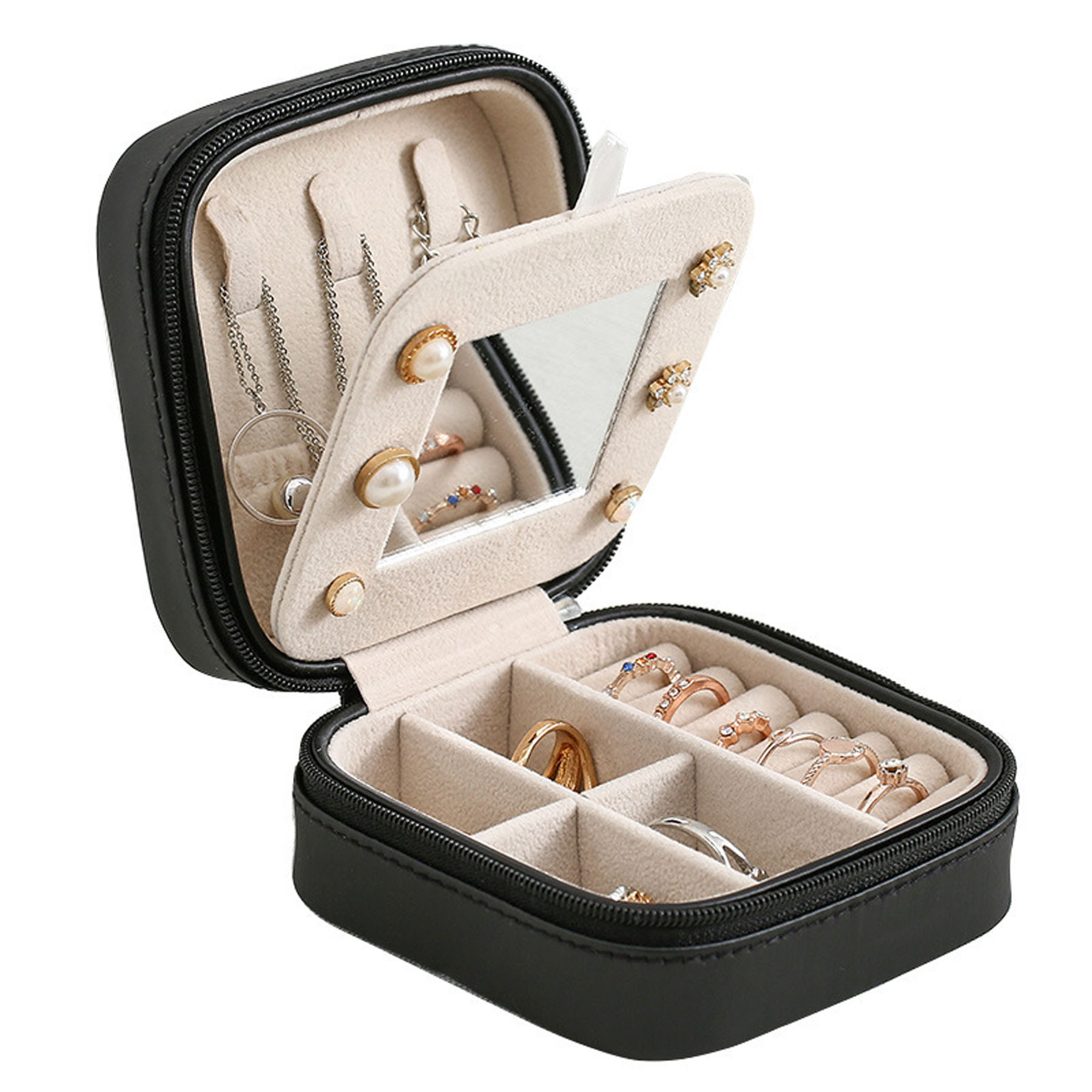 Portable PU Multifunctional Jewelry Storage Box 9