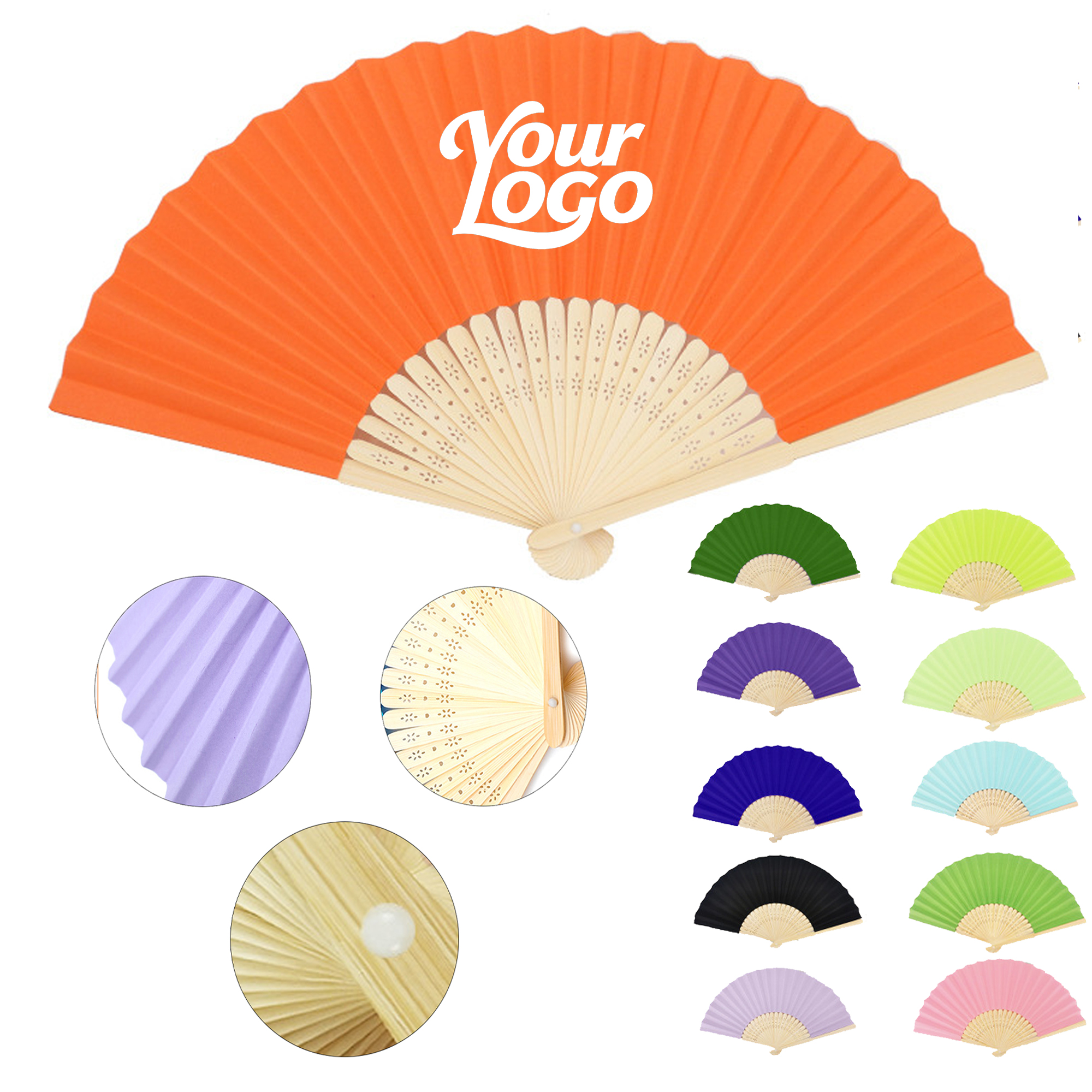 Fabric Bamboo Hand Fan 2