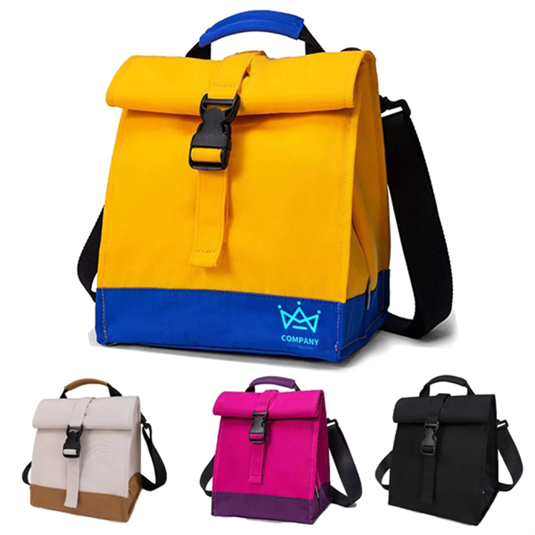 Roll top Reusable Thermal Picnic Food Insulated Lunch Bag 1