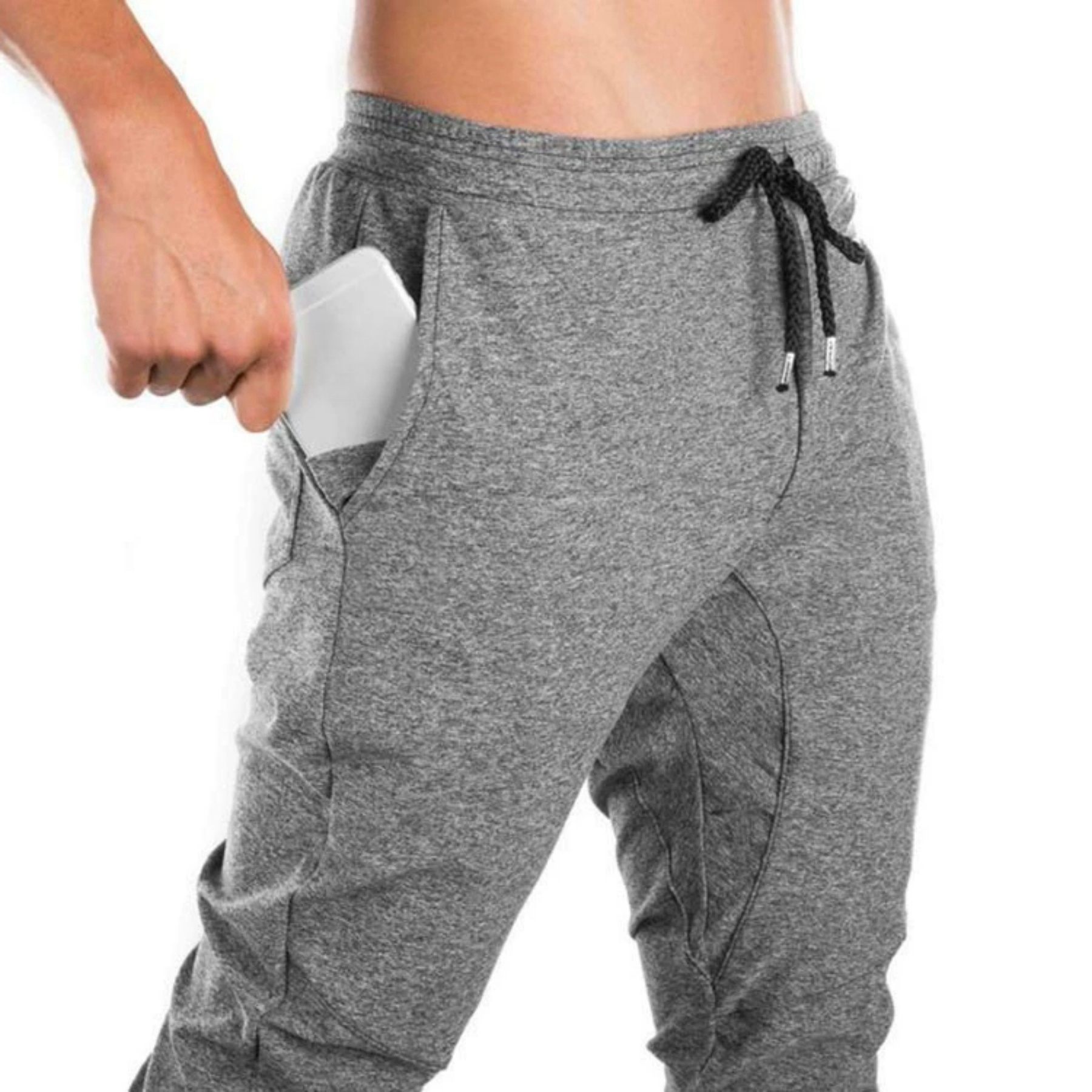 Mens Jogger Sport Pants, Casual Zipper Gym Workout Sweatpants Pockets 8