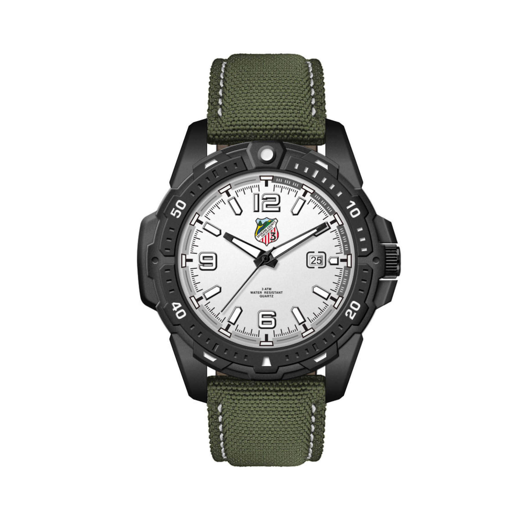 45MM. BLACK METAL CASE, 3-HAND MVT, DTE 3