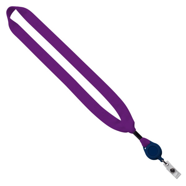 3/4" Cotton Lanyard with Metal Crimp & Retractable Badge Reel 250