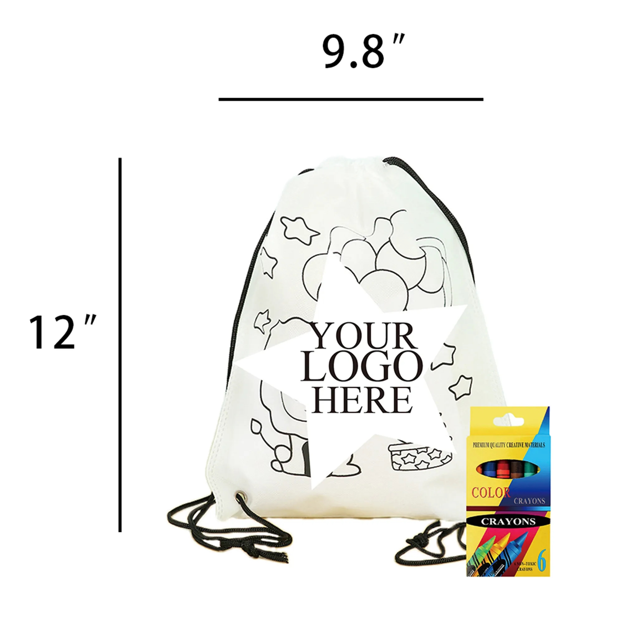 Custom Graffiti Non-Woven Coloring Drawstring Bag 1