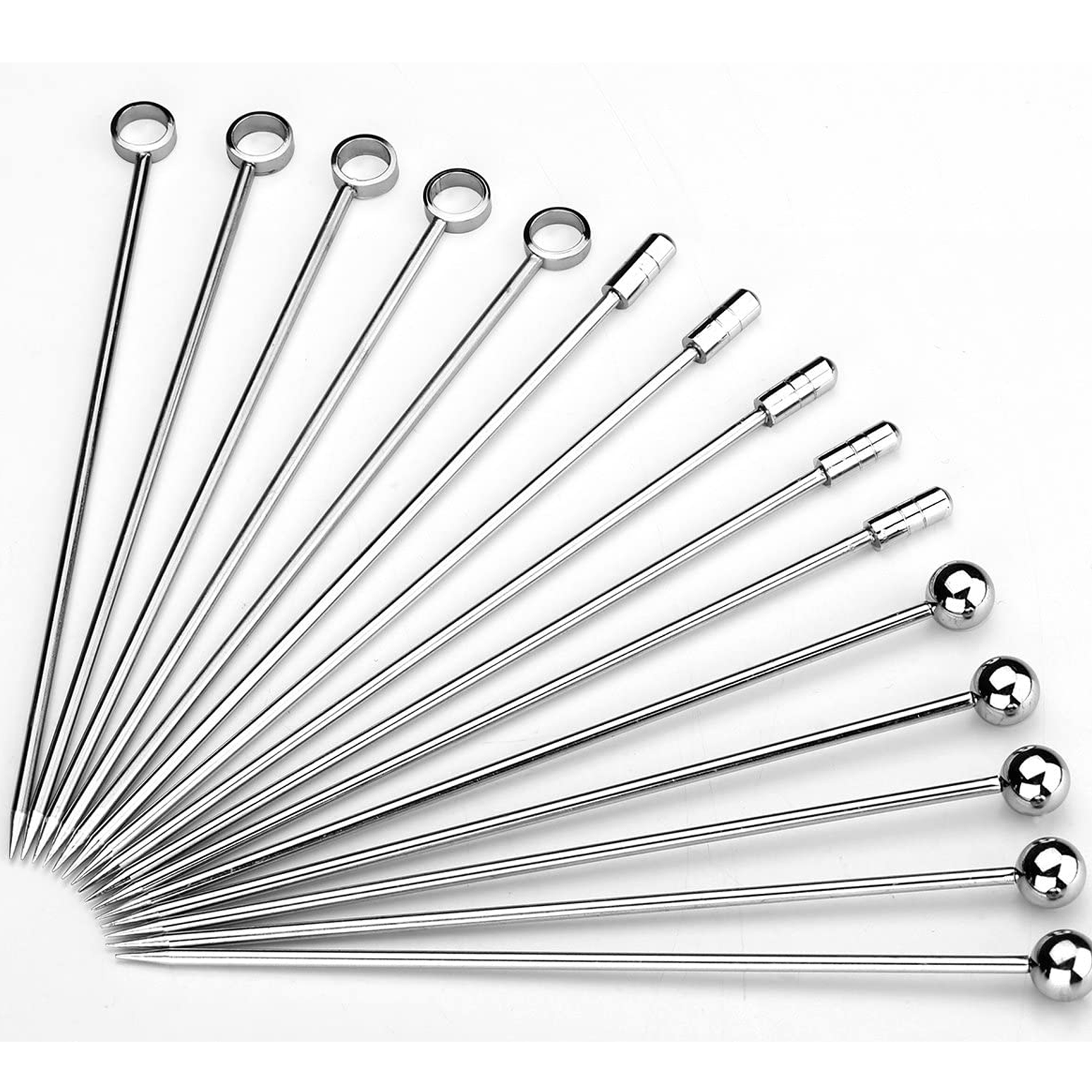 Stainless Steel Metal Ring Head Fruit Needle 2