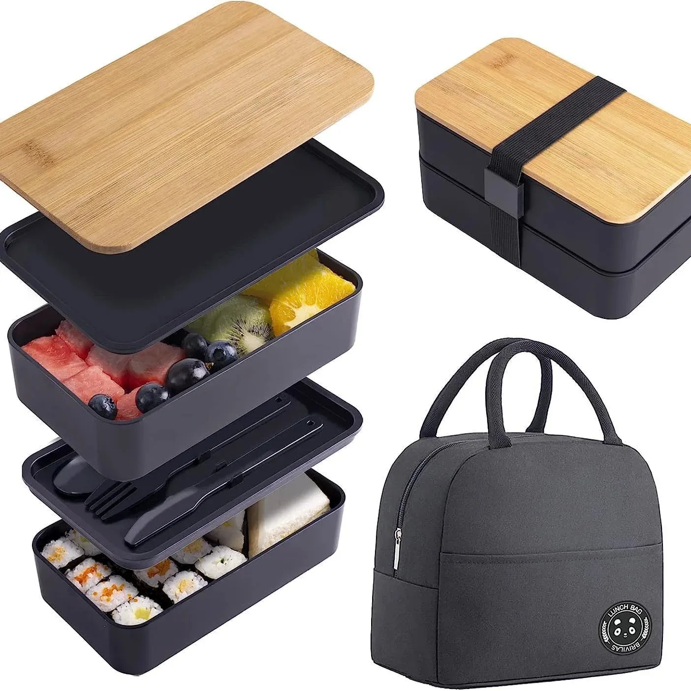 Custom Lunch Box with Bamboo Lid 2