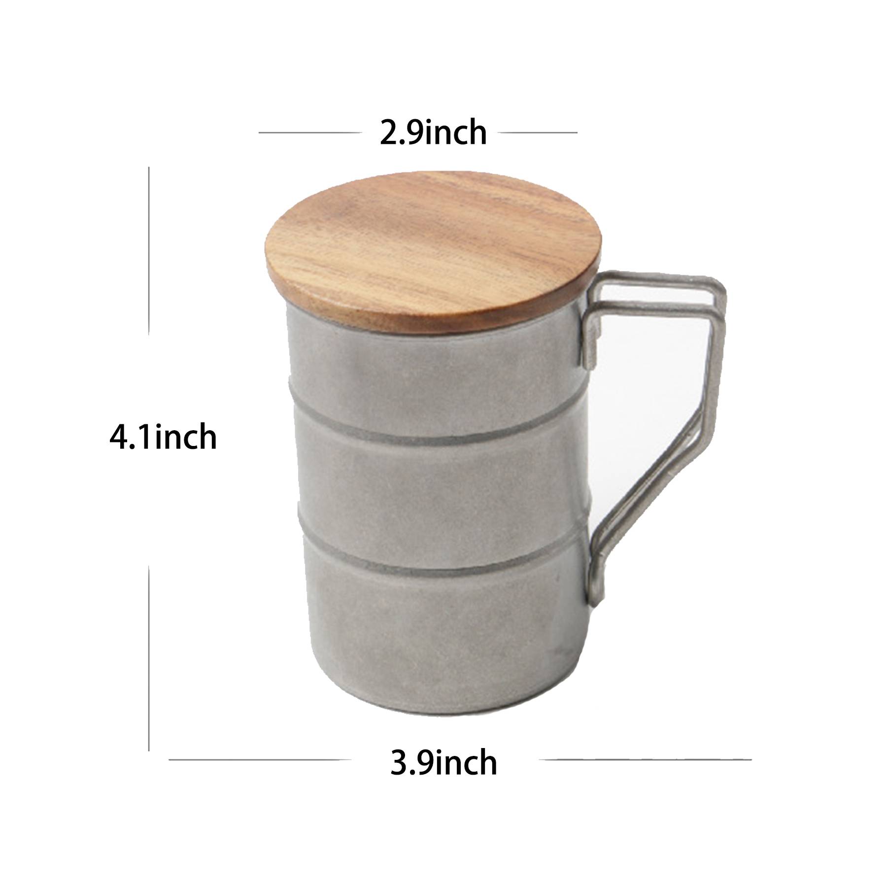13oz 304 stainless steel outdoor mug with wood handle 2