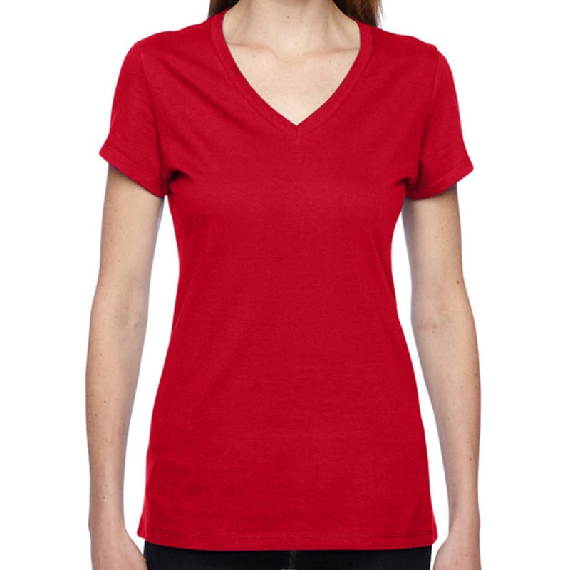 Fruit Of The Loom Ladies 4.7 Oz. 100% Sofspun Cotton Jersey Junior V-Neck T-Shirt 3