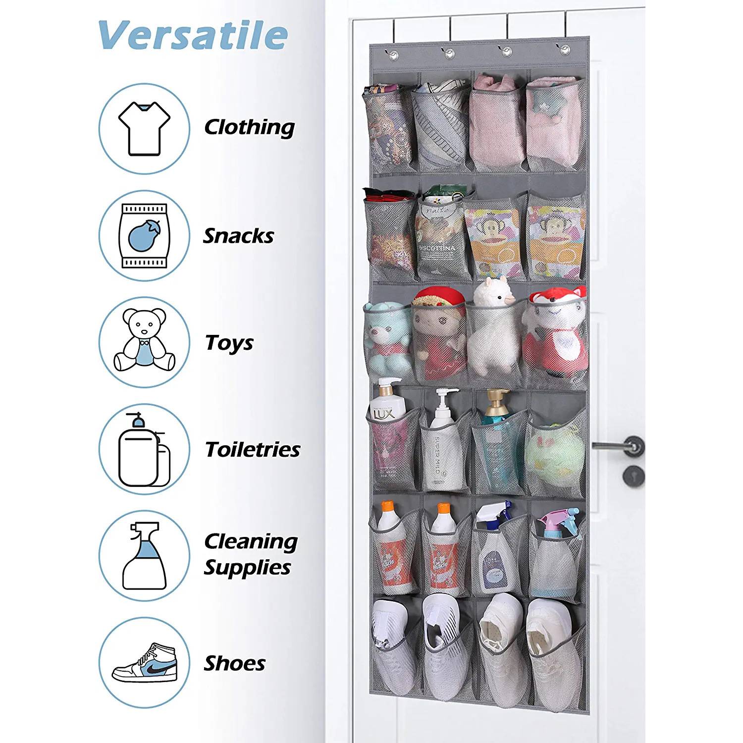 24 grid non-woven fabric door hanging storage mesh bag 2