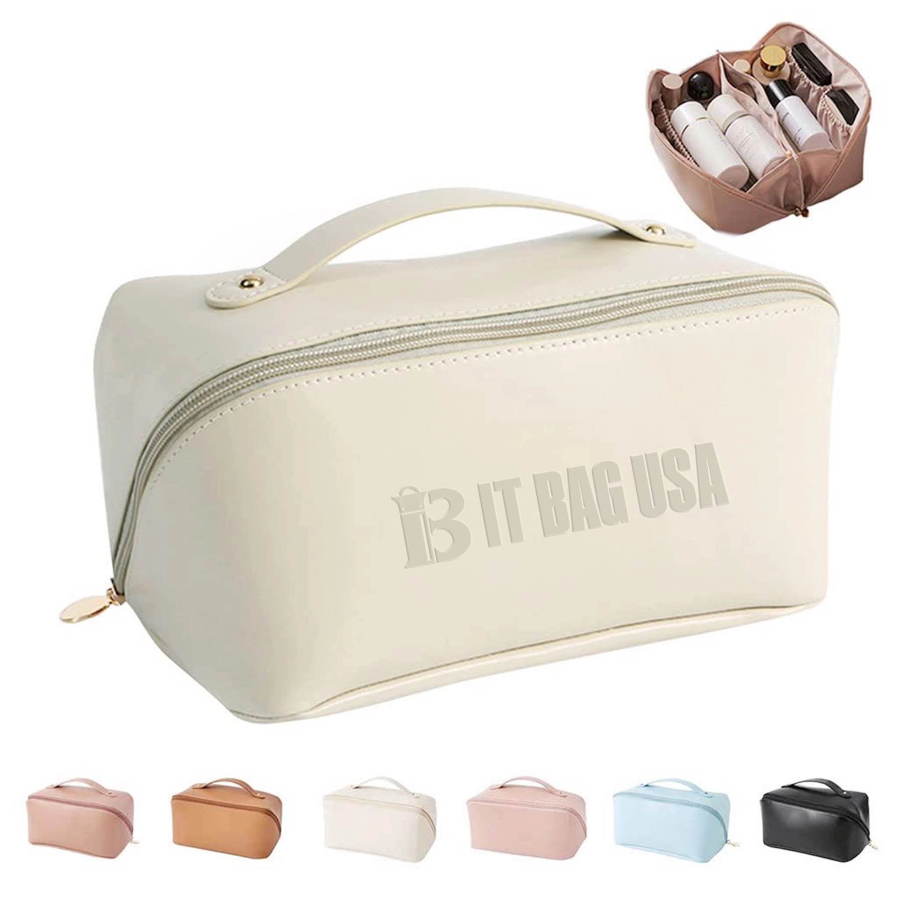 Makeup  Travelling Pu Leather Cosmetic Bag Waterproof 1