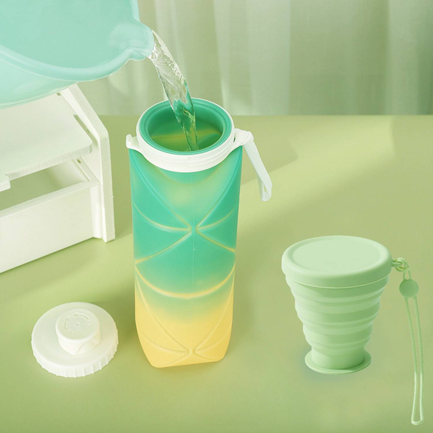 17oz Silicone Color-Changing Collapsible Sports Water Bottle 18