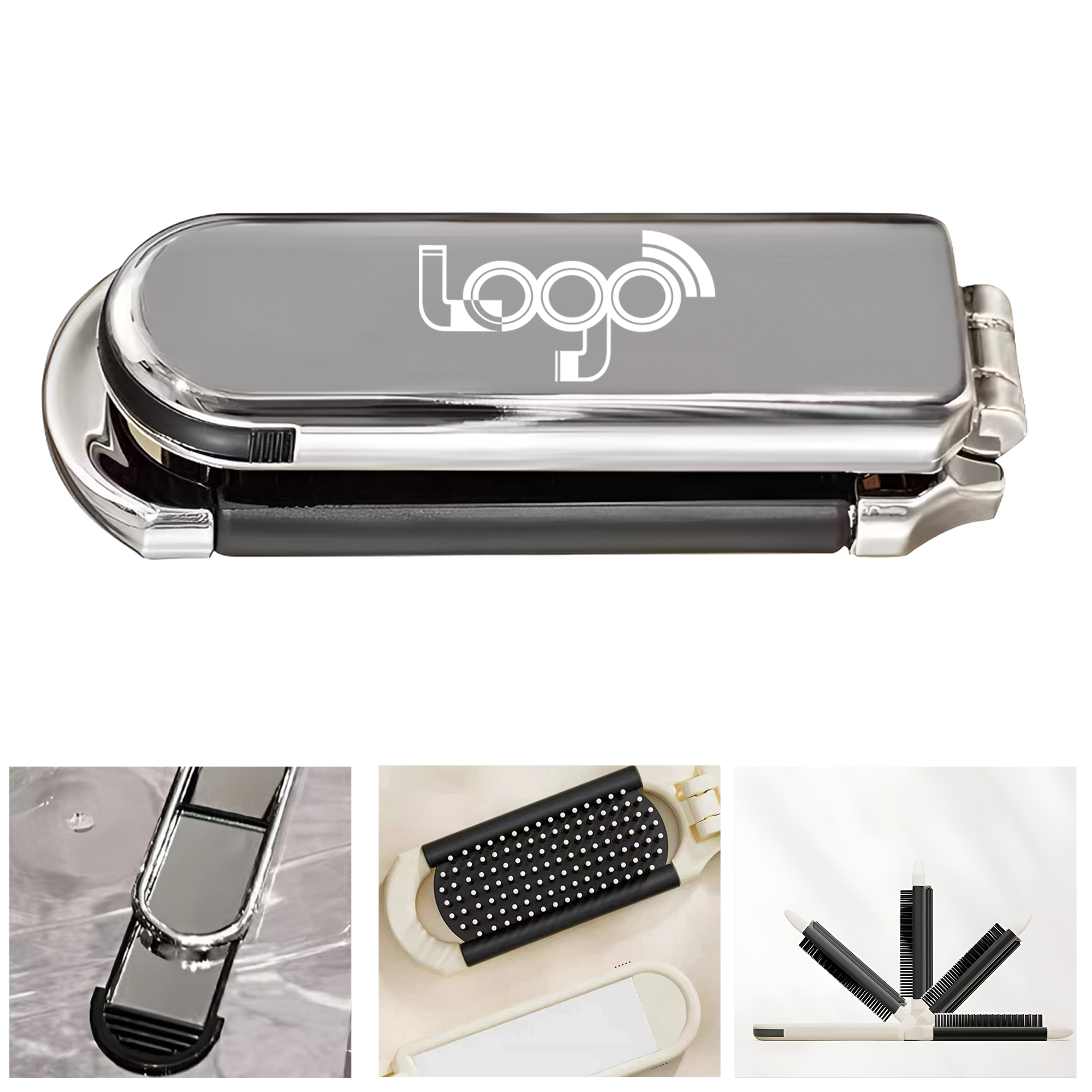 Compact 2-in-1 Comb and Mirror with Ergonomic Design 2