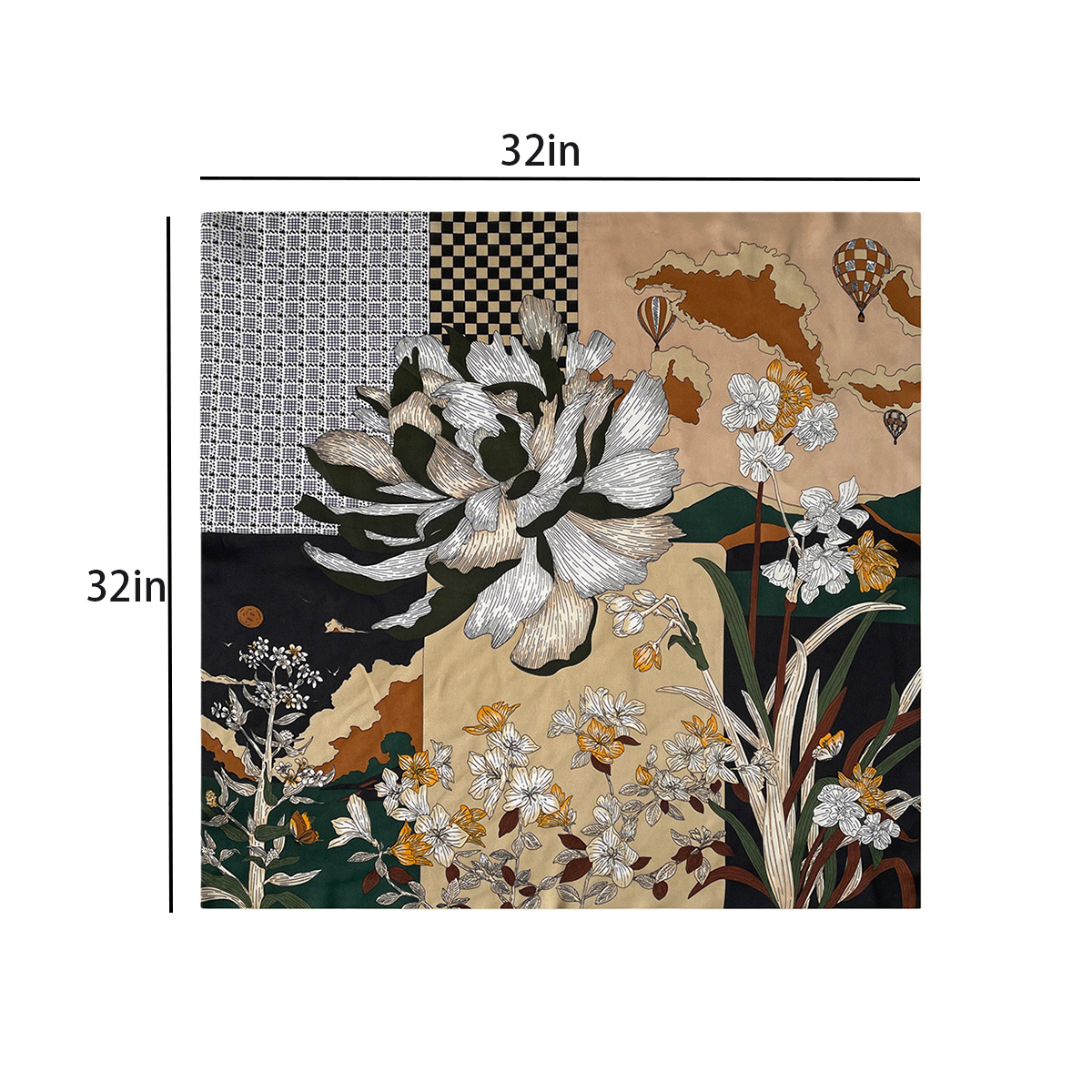 32" Single-Sided Print Custom Square Scarf 2