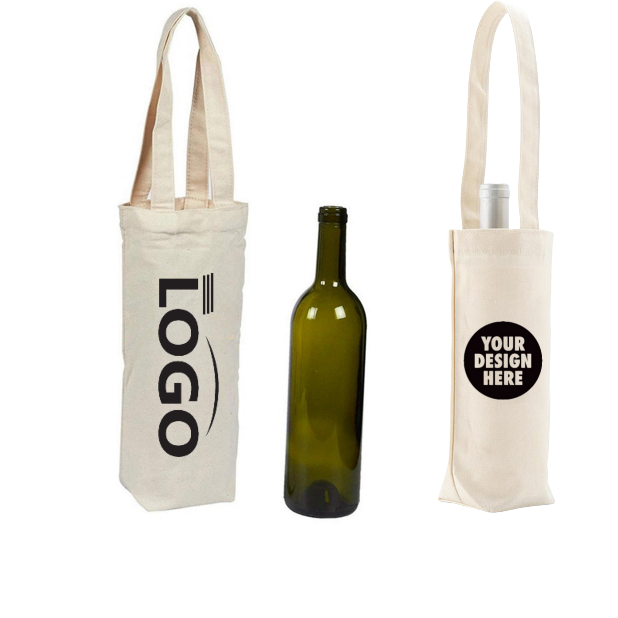 Elegant Sip Canvas Wine Tote 1